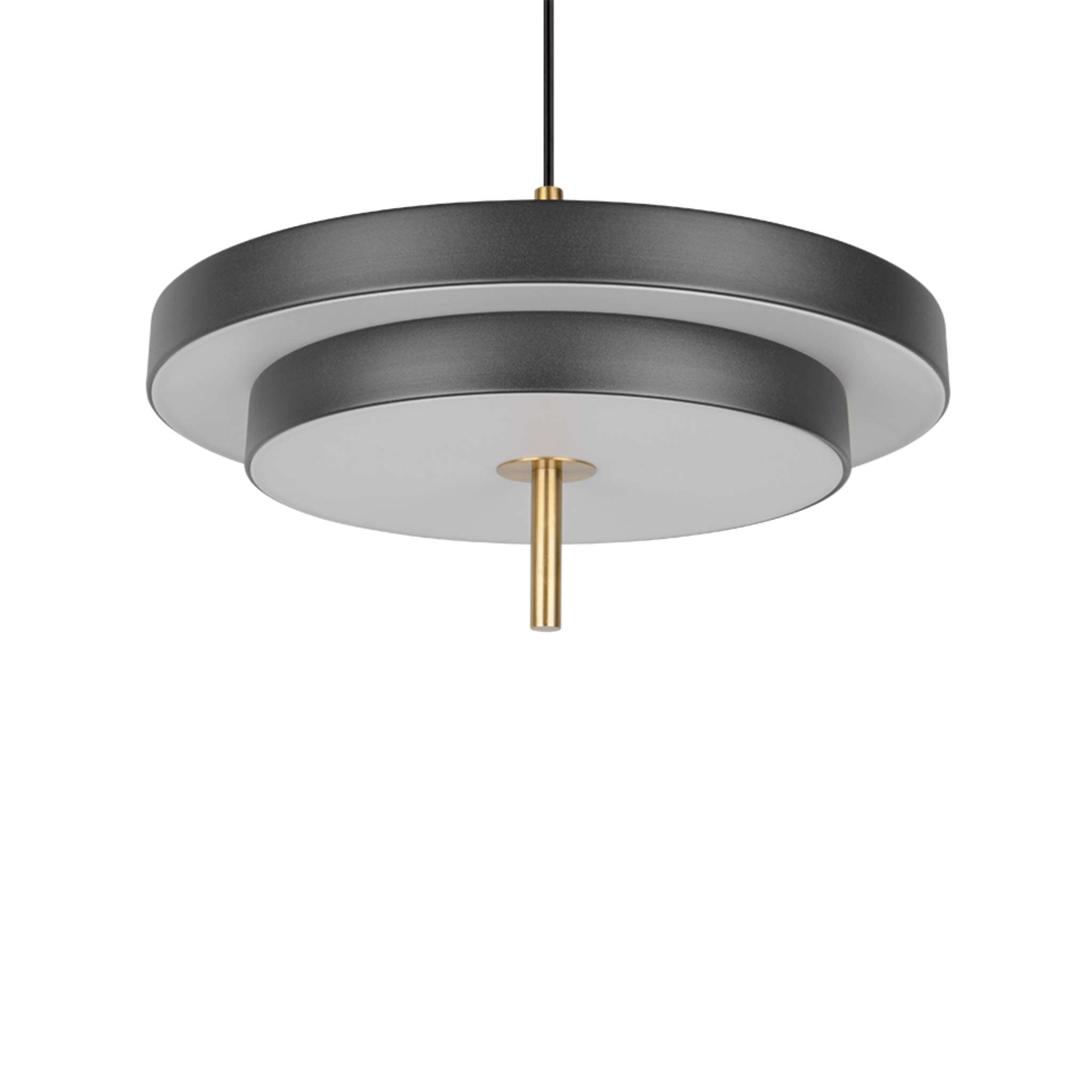 TRIO Keaton LED Pendant light 1-piece 40 cm - matte black/brass
