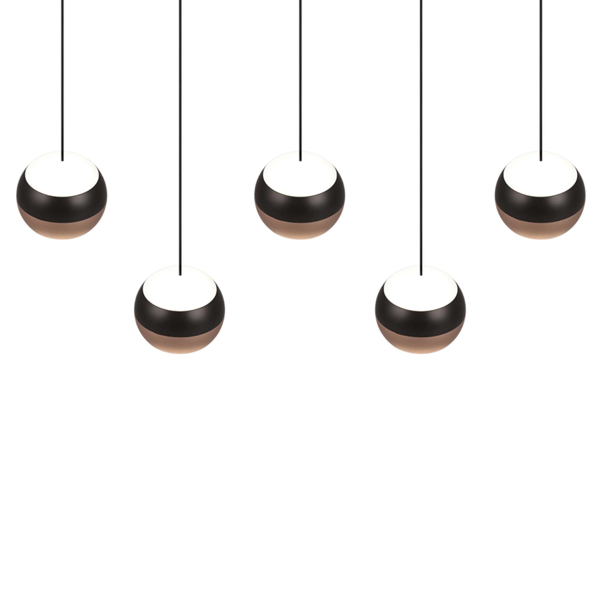 TRIO Orbit LED Pendant light 100 cm 5-piece - matte black