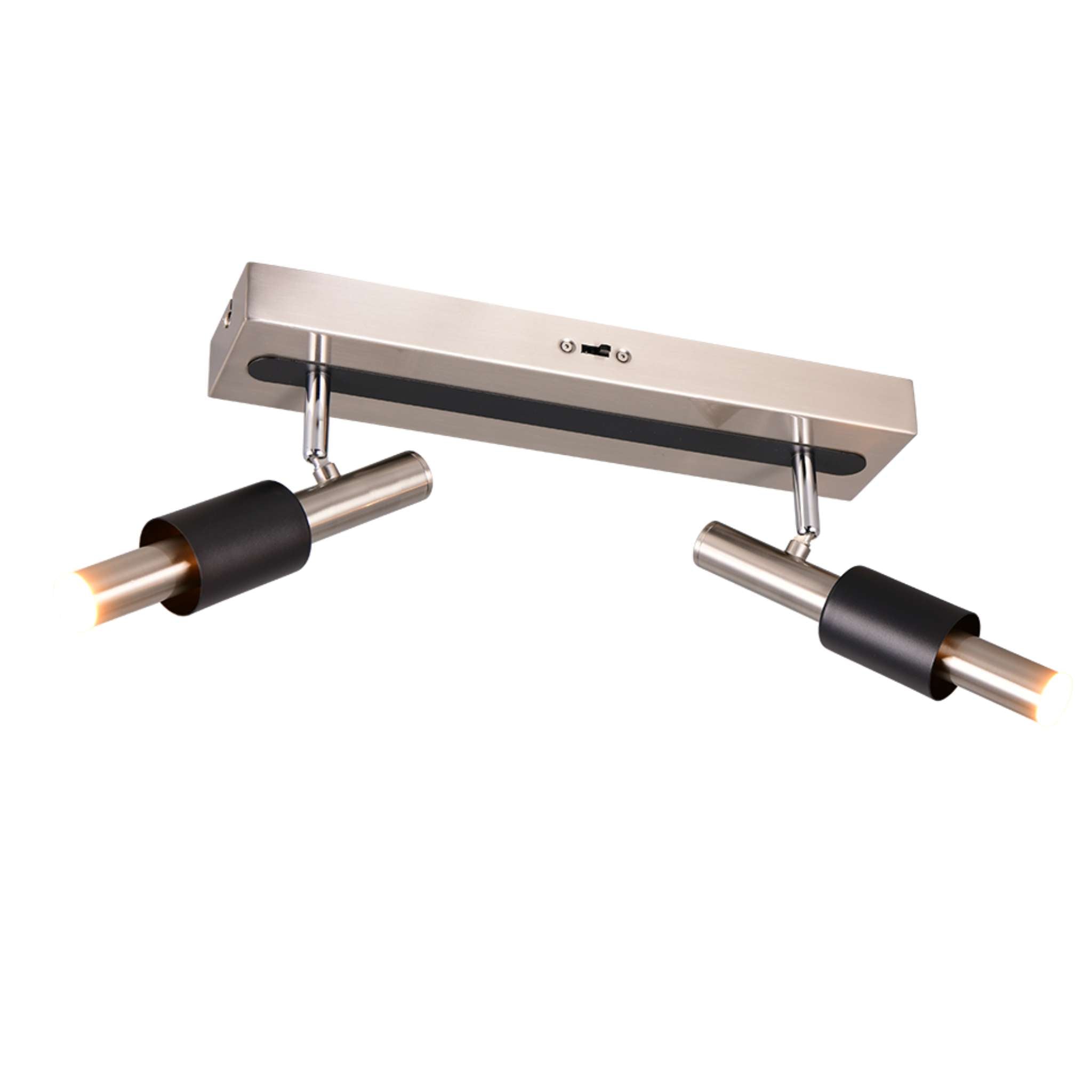 TRIO Ikaris LED spotlight 2-piece - brushed steel/matte black