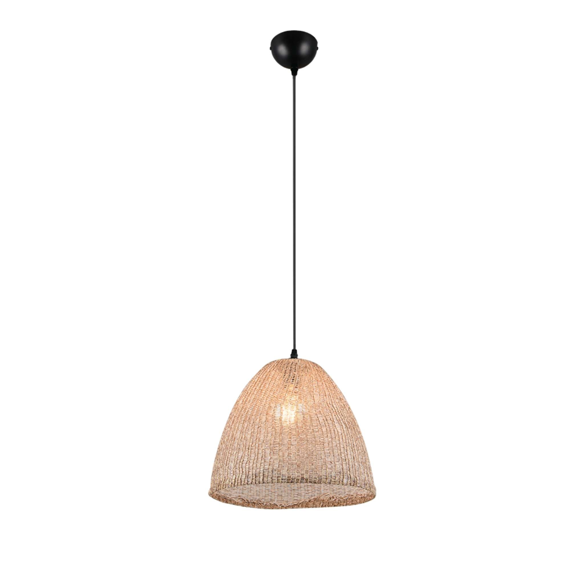 TRIO Kibito Pendant light E27 - natural color/matte black