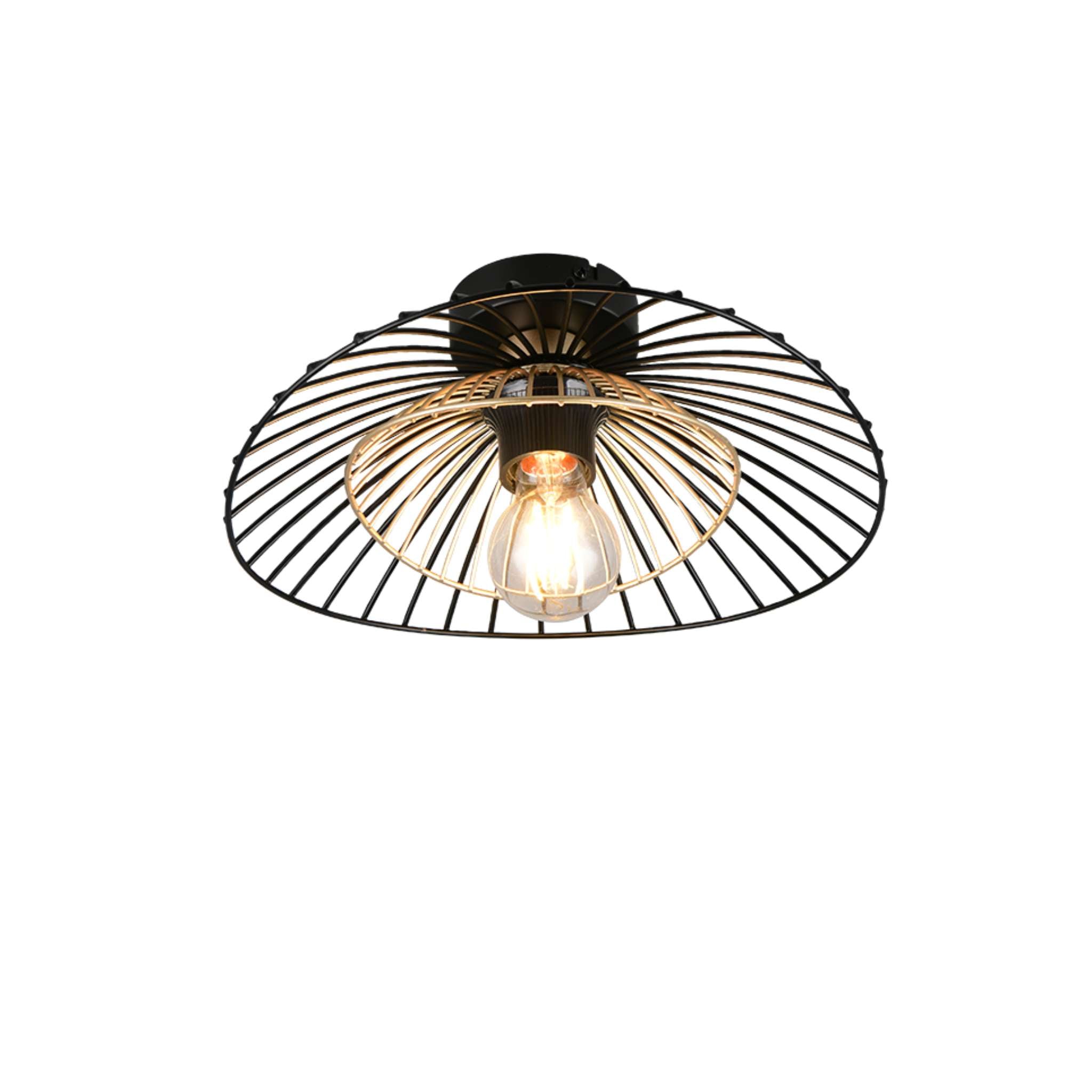 TRIO Lauris Ceiling light E27 - matte black/gold
