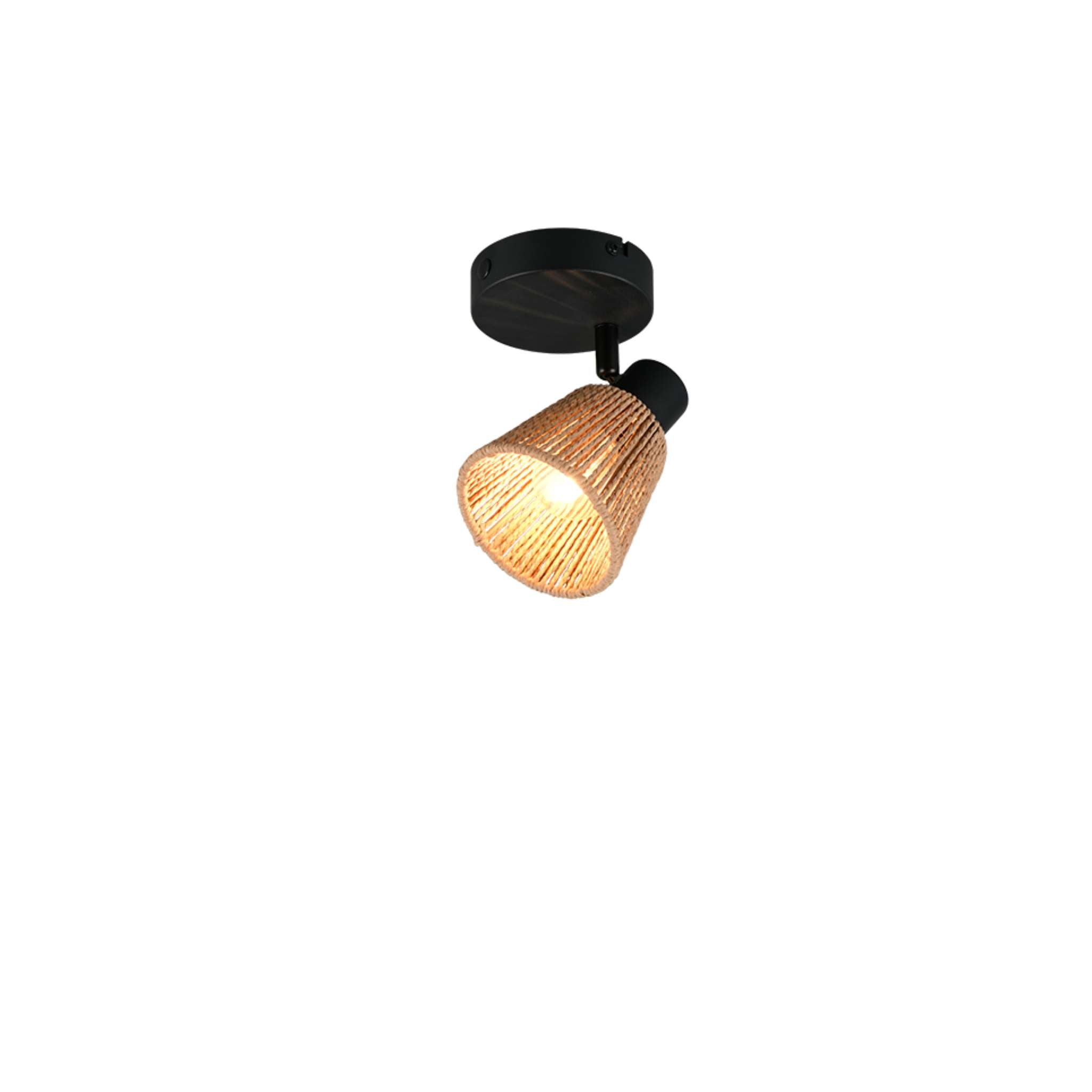 TRIO Natrel spotlight 1-piece E14 - matte black/natural color
