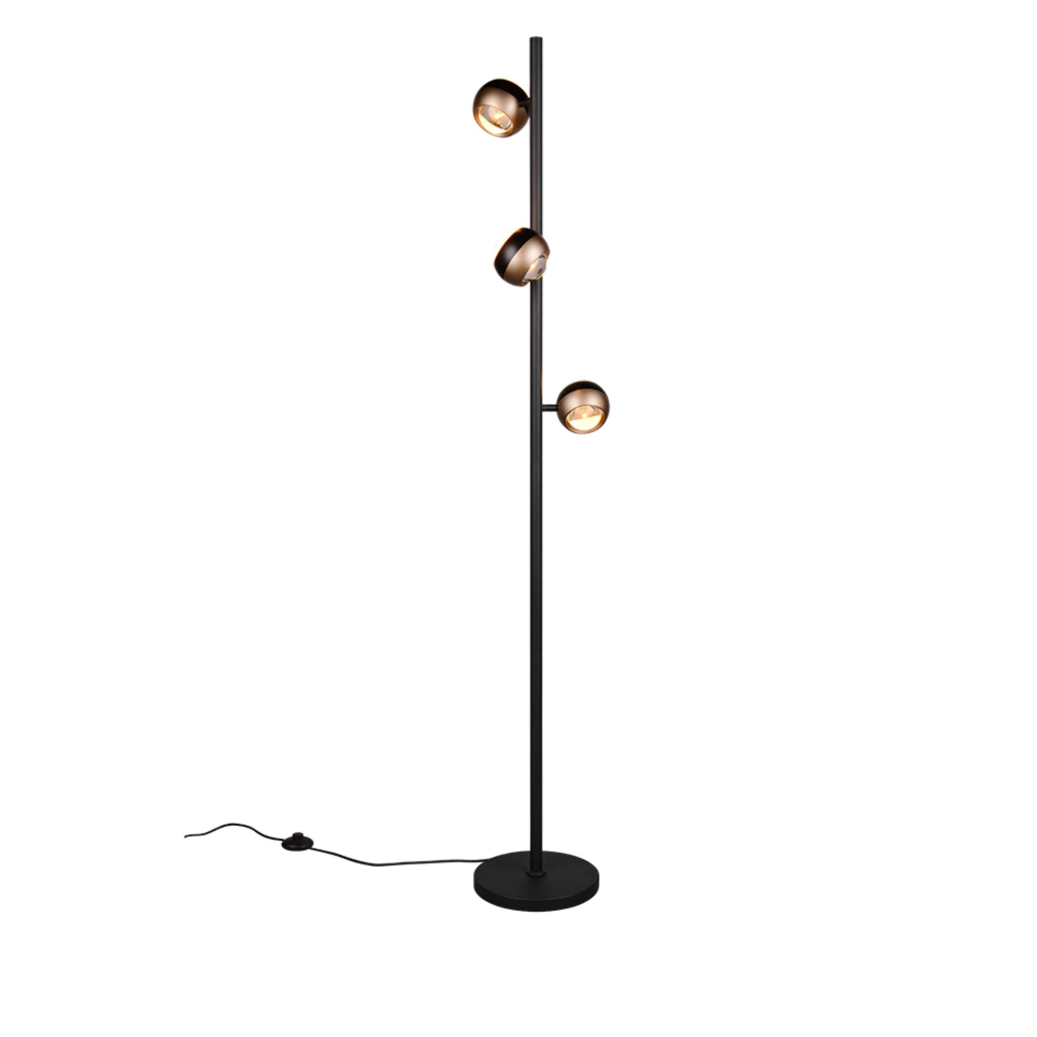 TRIO Orbit LED Floor lamp 3-piece - matte black/coffee