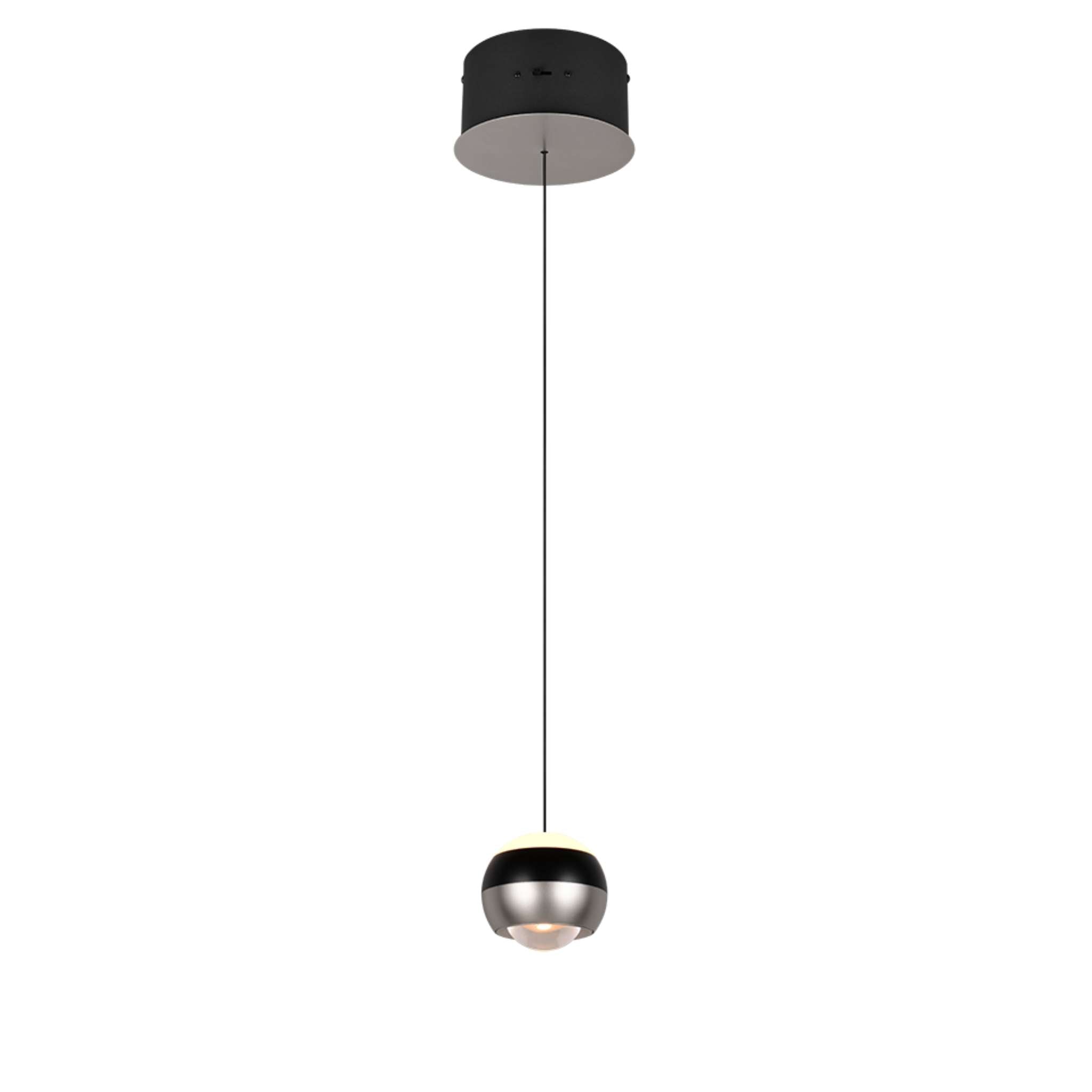 TRIO Orbit LED Pendant light 1-piece - brushed steel/matte black