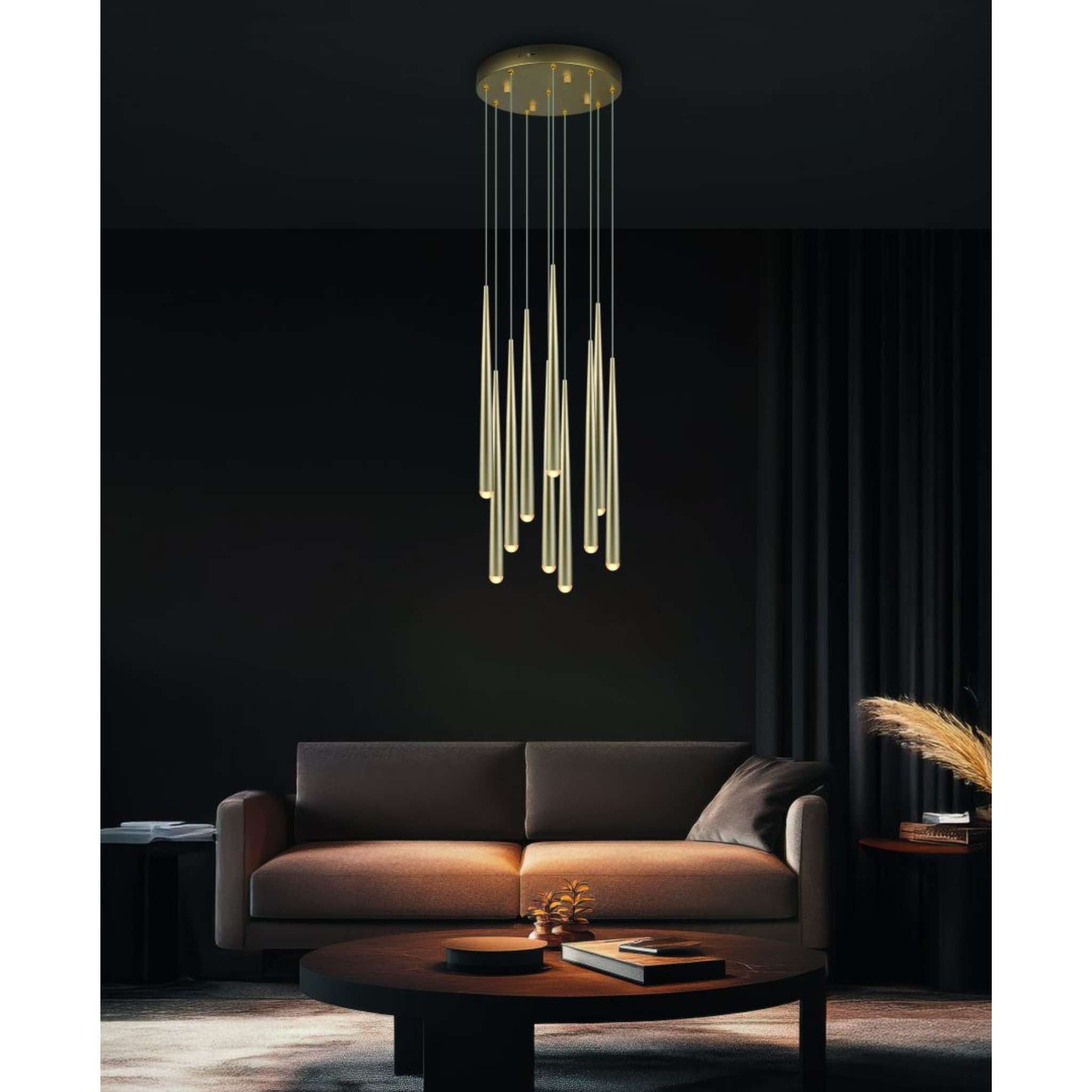 TRIO Cala LED Pendant light 10-piece set - gold