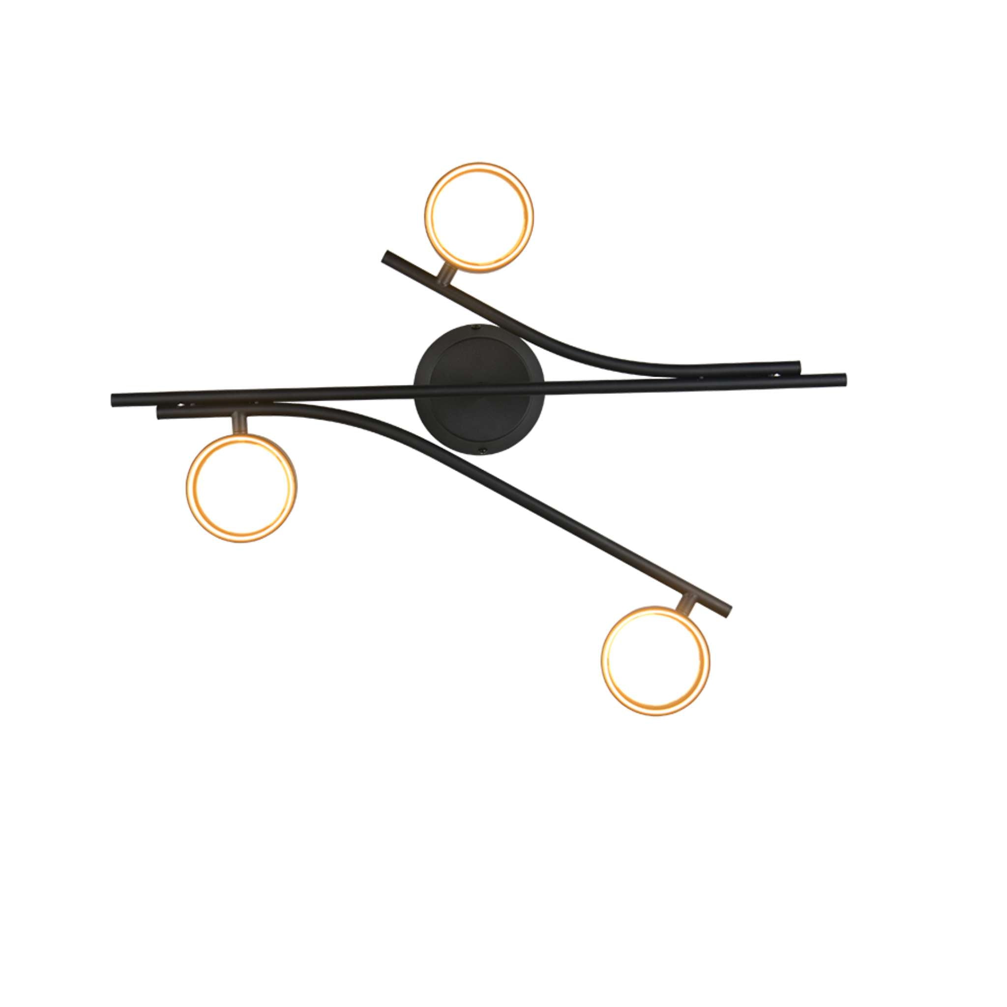 TRIO Coda Ceiling light 3-piece GX53 - black/gold