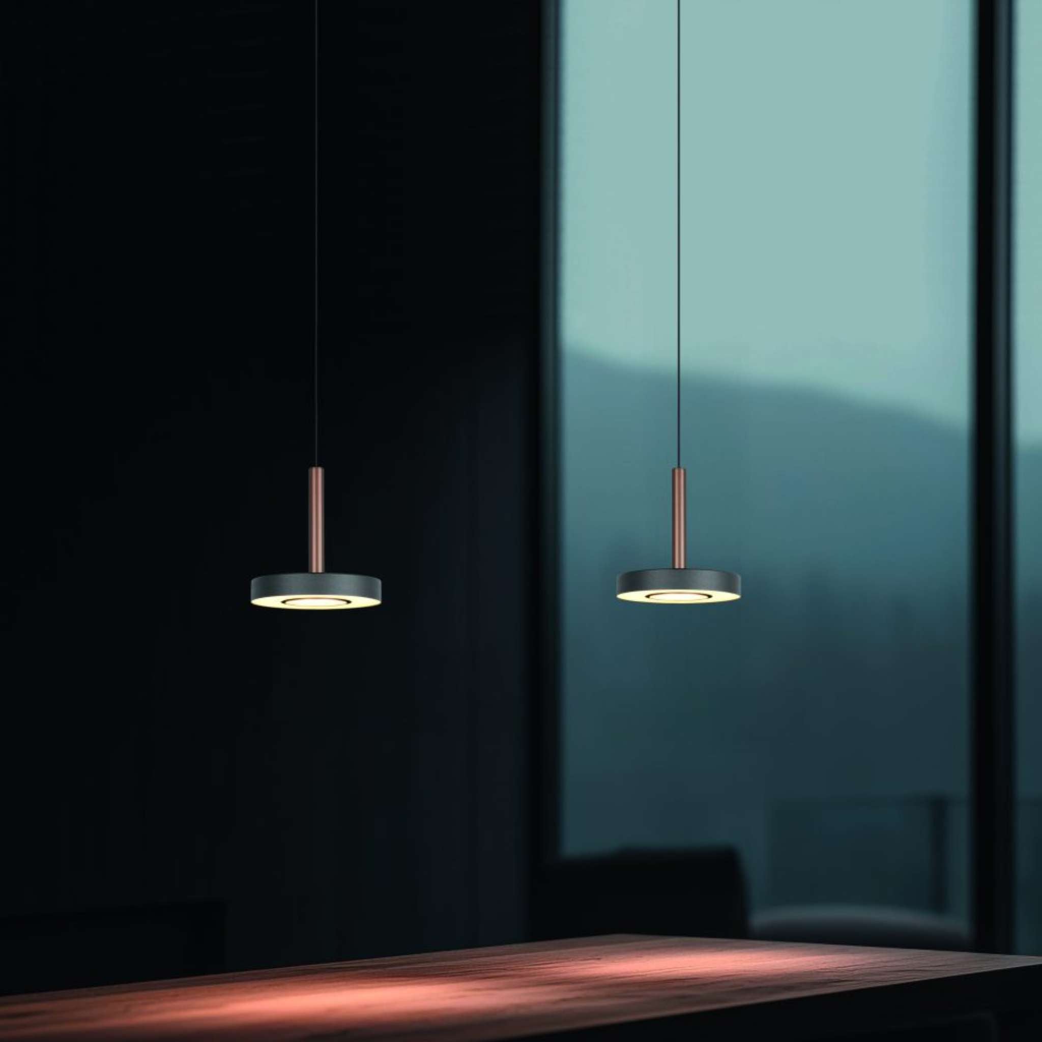TRIO Guano LED Pendant light 1-piece - coffee/matte black