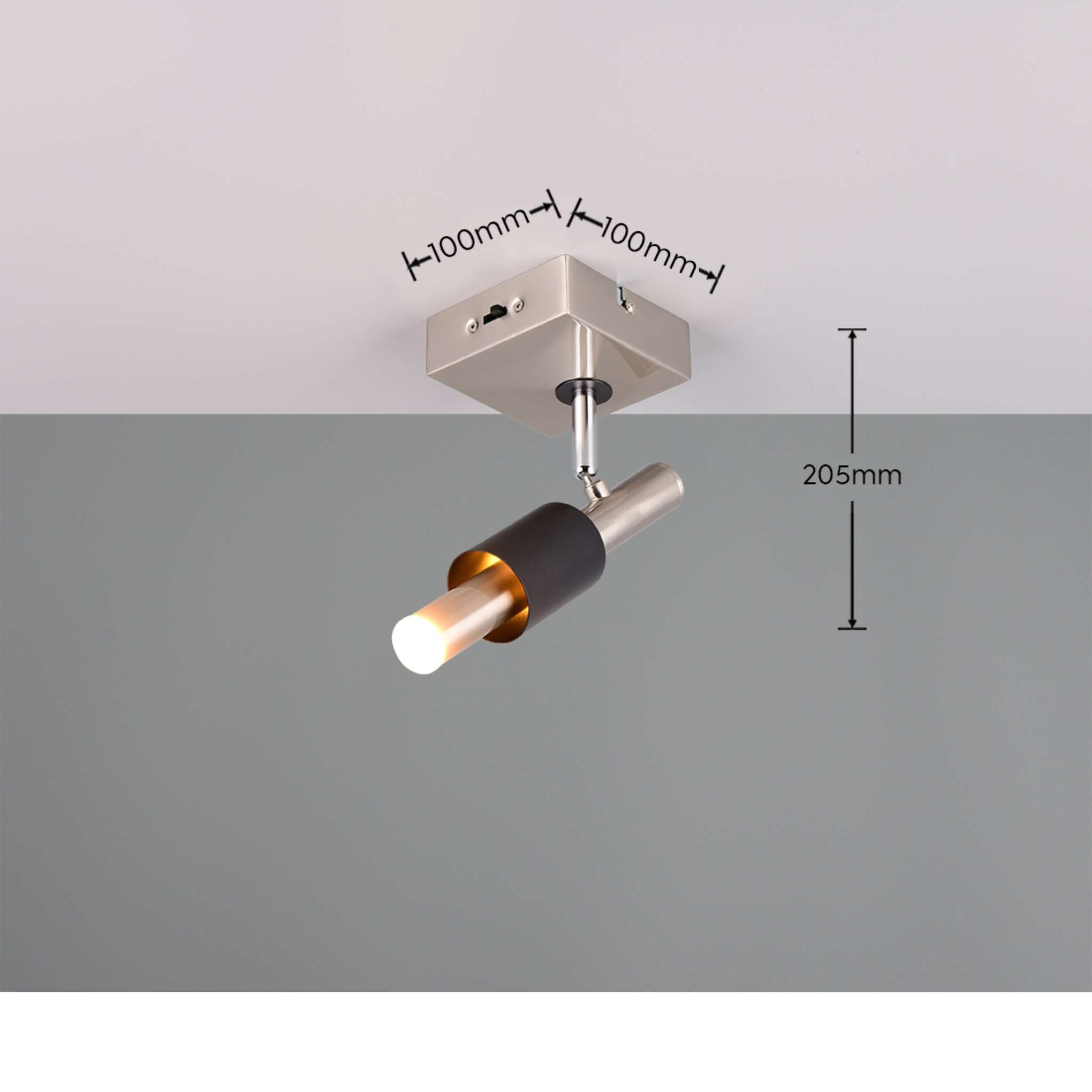 TRIO Ikaris LED spotlight 1-piece - brushed steel/matte black