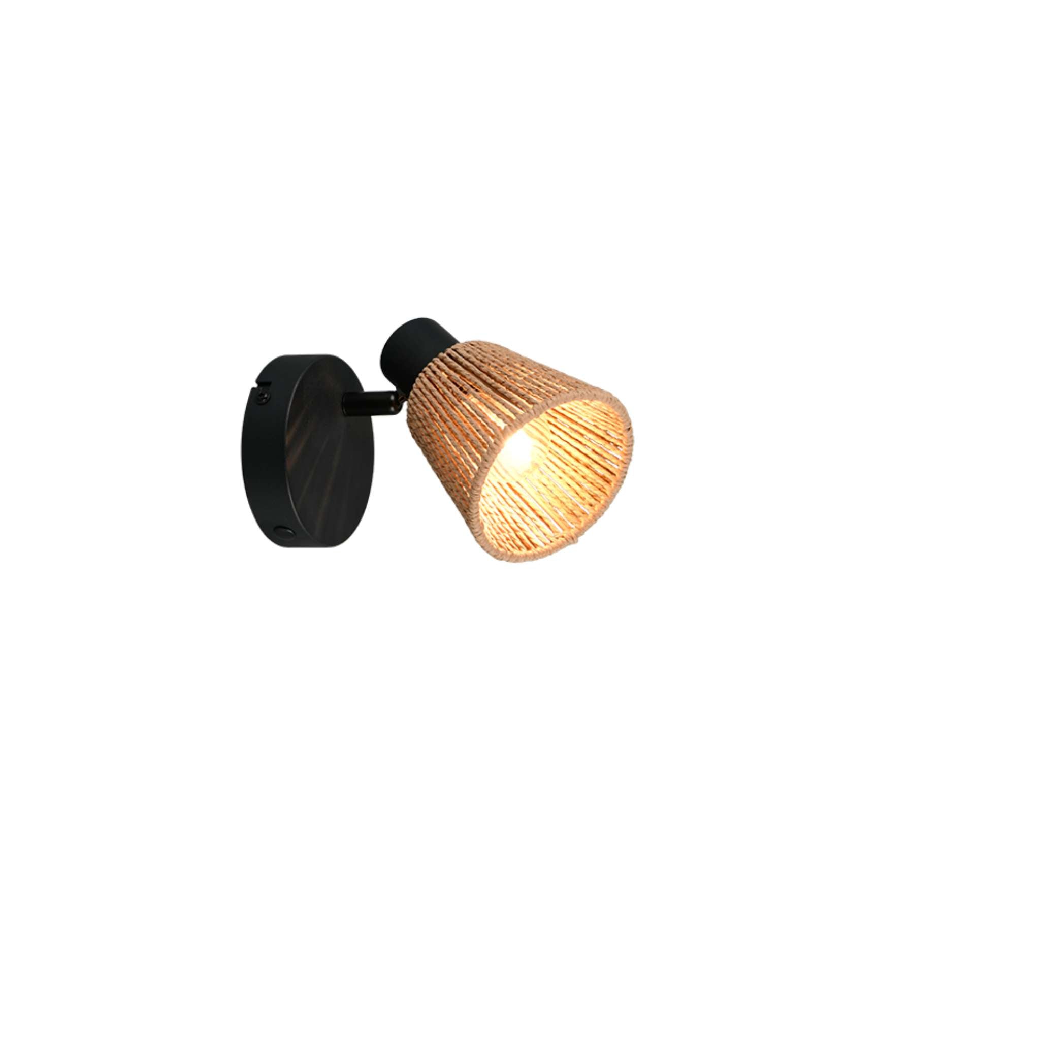TRIO Natrel spotlight 1-piece E14 - matte black/natural color