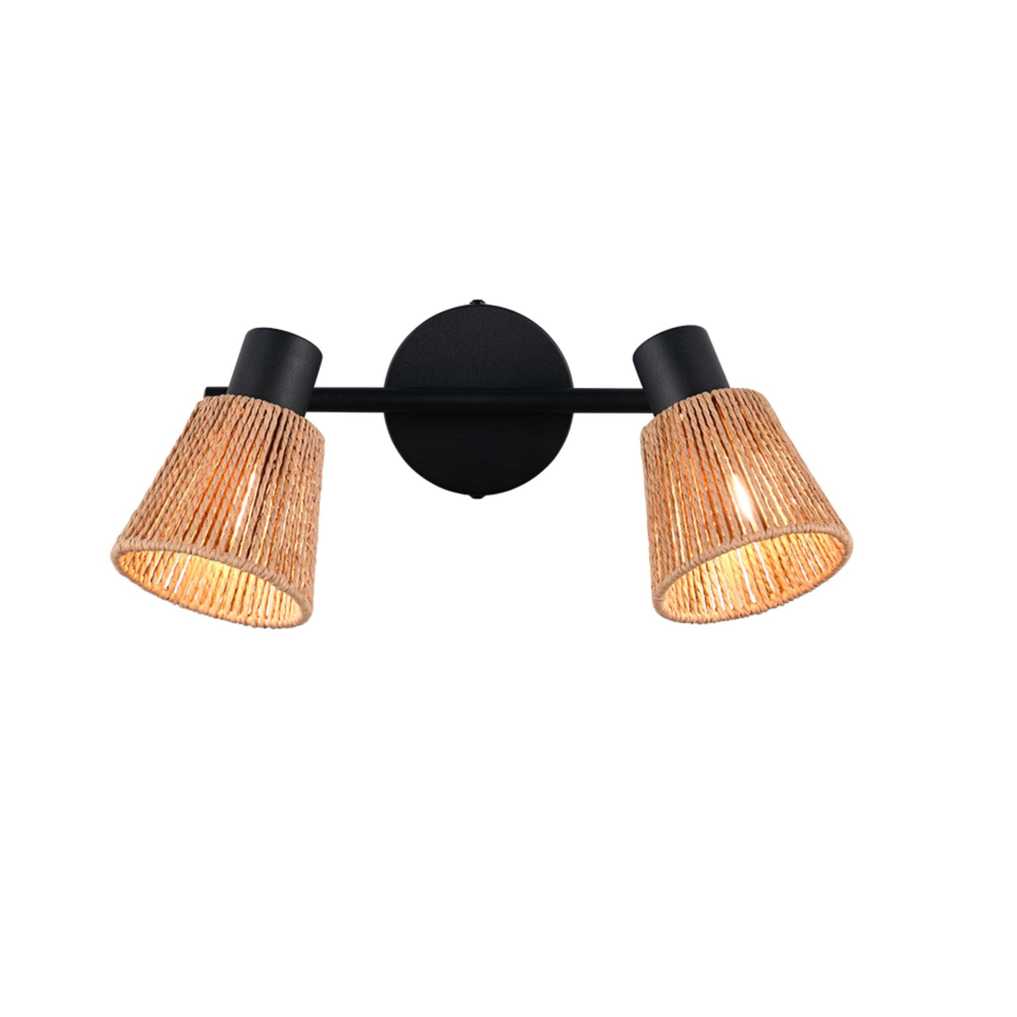 TRIO Natrel spotlight 2-piece E14 - matte black/natural color