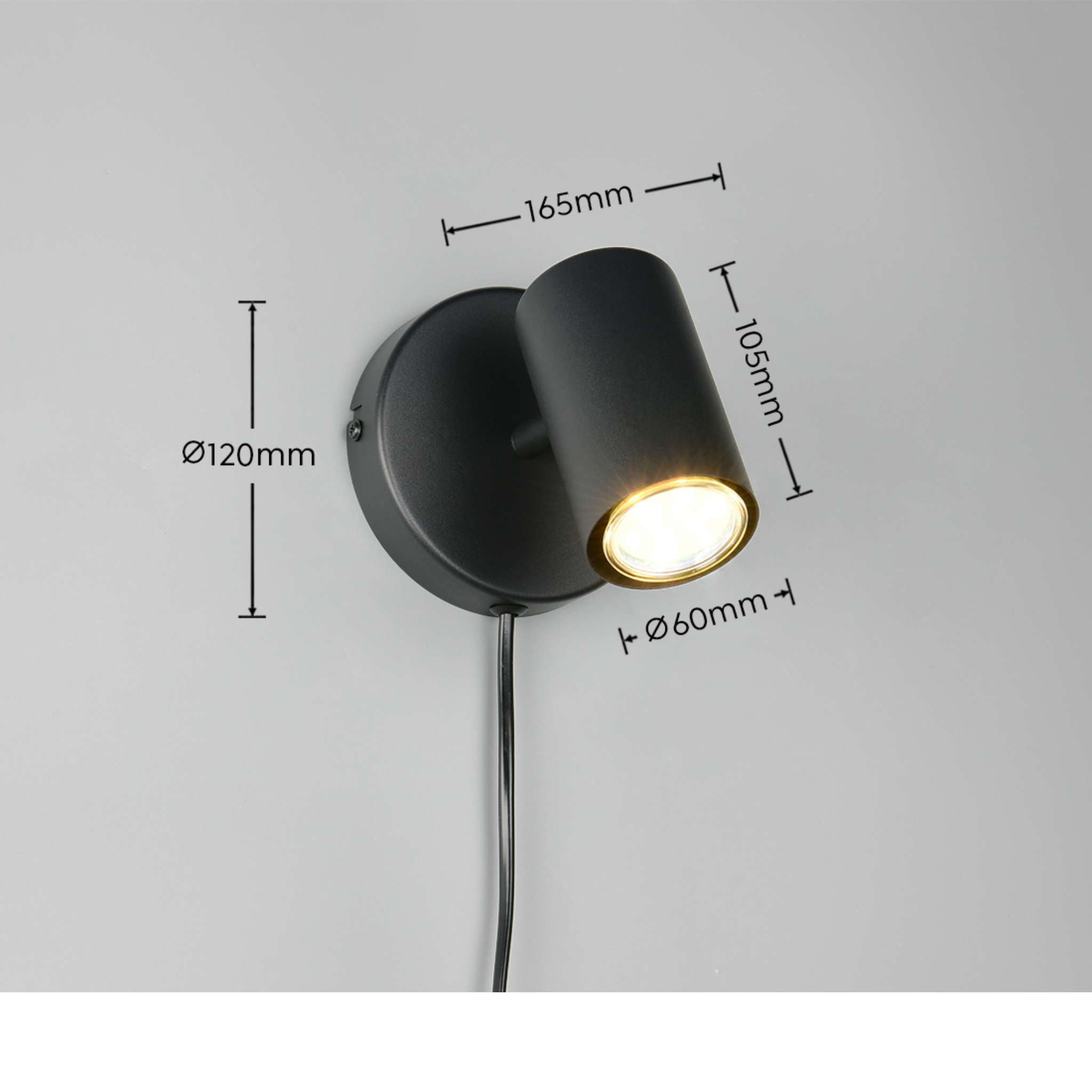 TRIO Marlina spotlight 1-part GU10 - matte black SCANDI