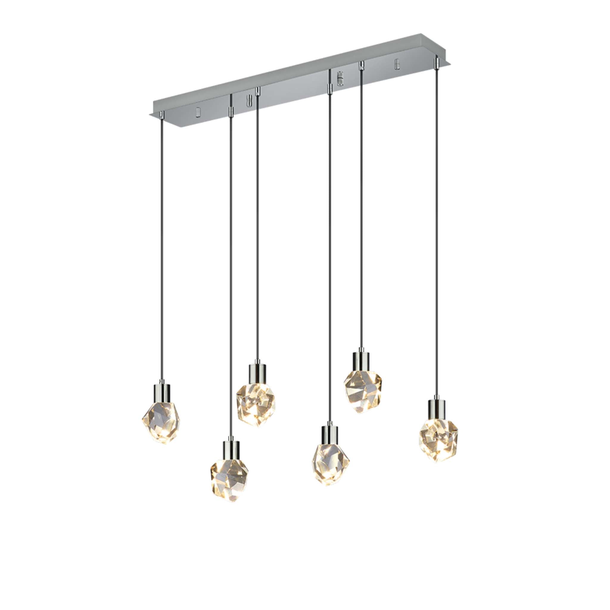 TRIO Verano LED Pendant light 6-piece - clear