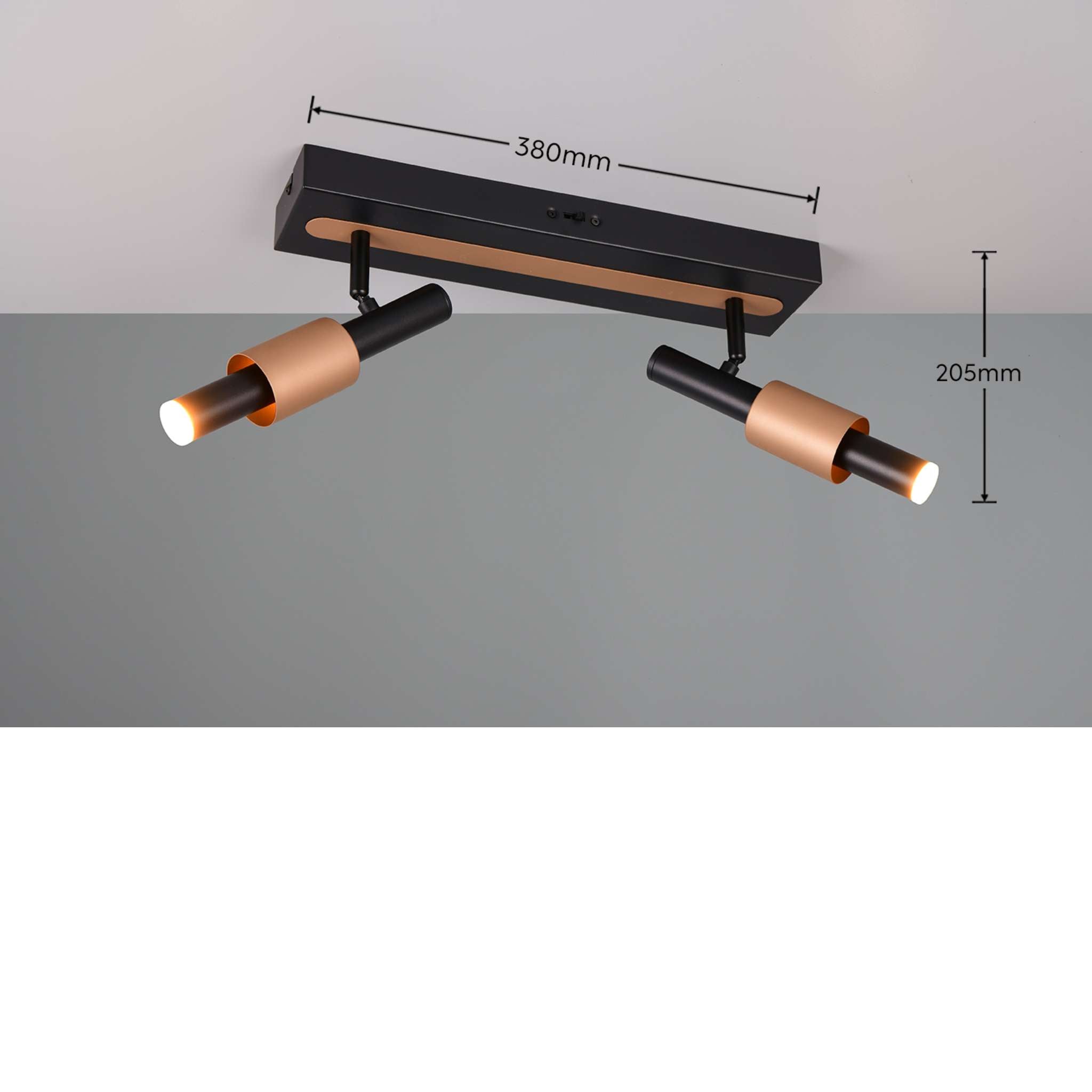 TRIO Ikaris LED spotlight 2-piece - matte black/coffee