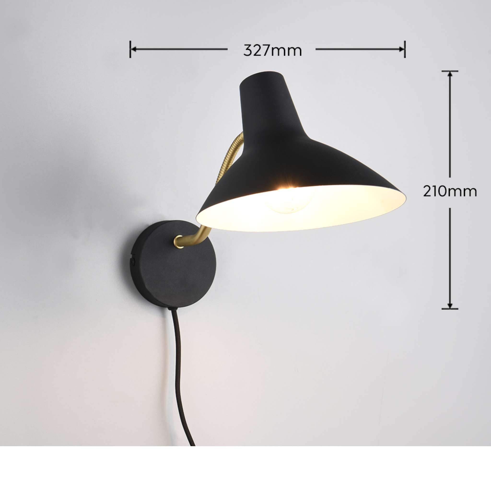 TRIO Traveller Wall light E27 - black/gold