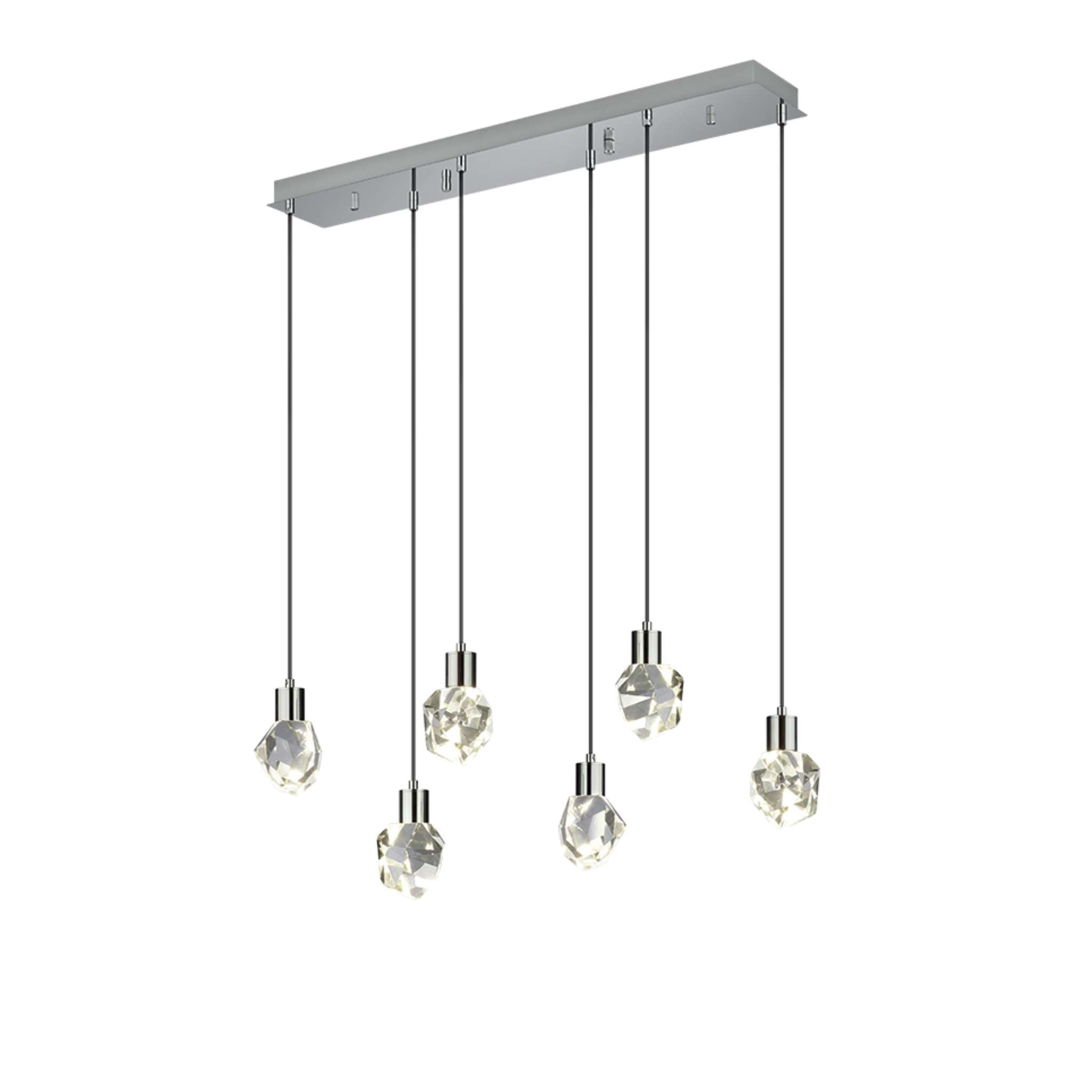 TRIO Verano LED Pendant light 6-piece - clear