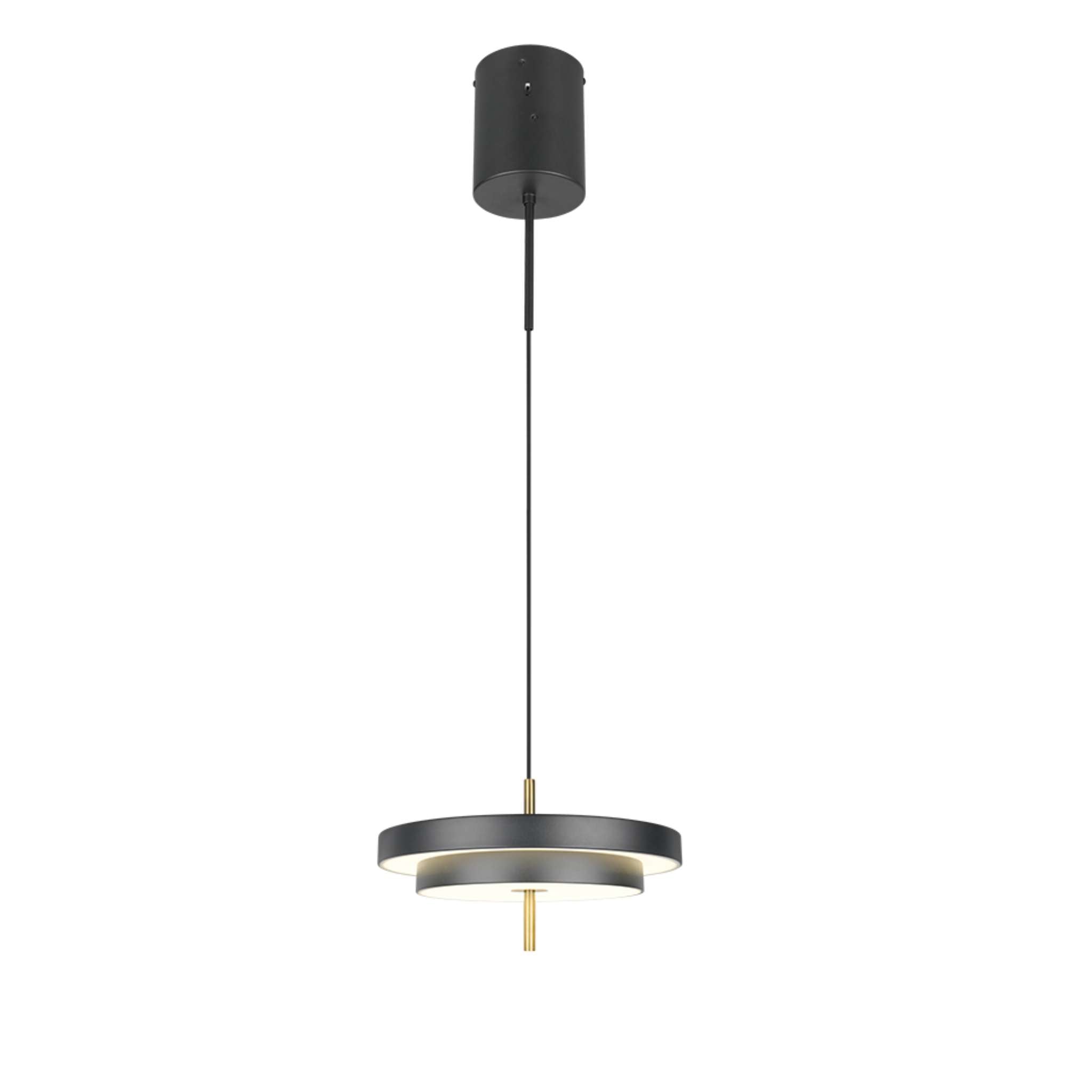 TRIO Keaton LED Pendant light 1-piece 40 cm - matte black/brass