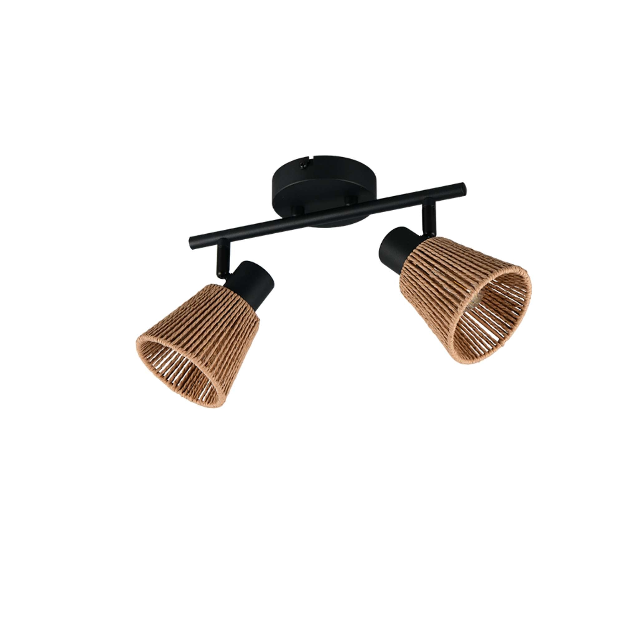 TRIO Natrel spotlight 2-piece E14 - matte black/natural color