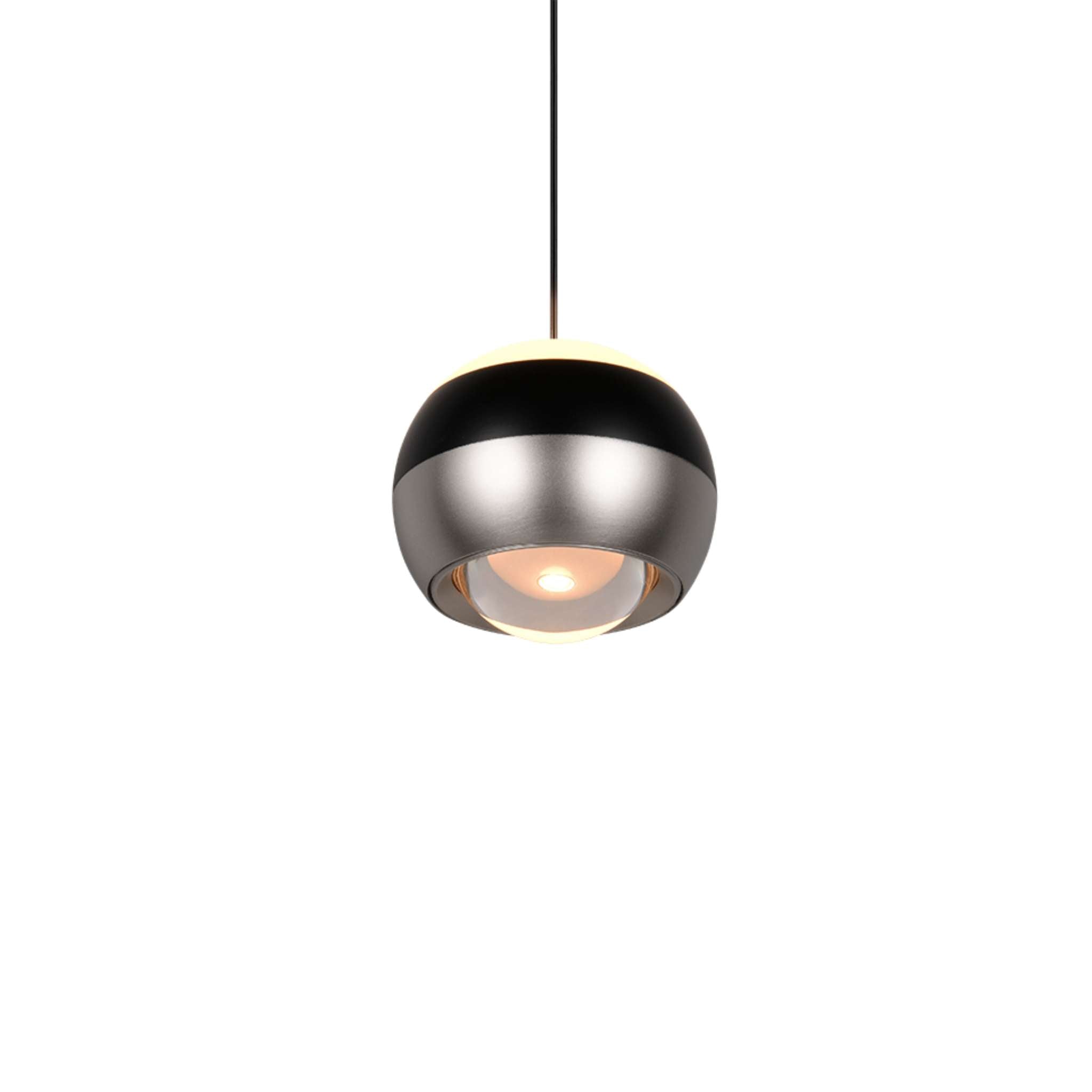 TRIO Orbit LED Pendant light 1-piece - brushed steel/matte black