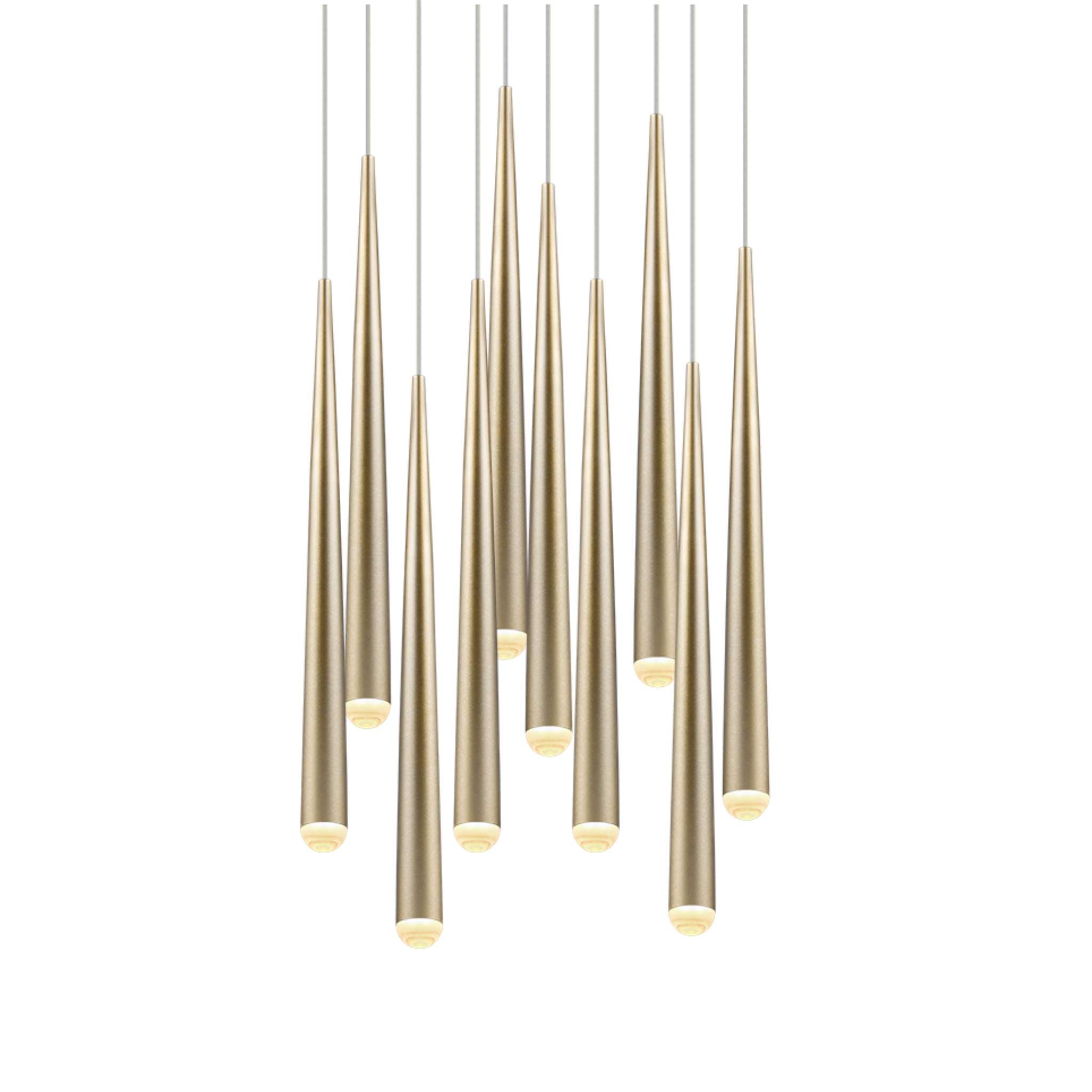 TRIO Cala LED Pendant light 10-piece set - gold