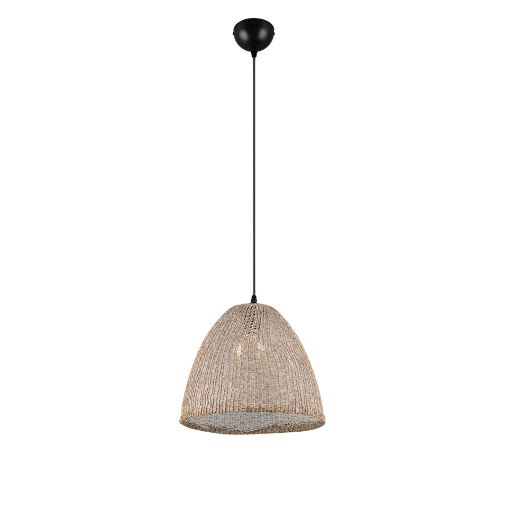 TRIO Kibito Pendant light E27 - natural color/matte black