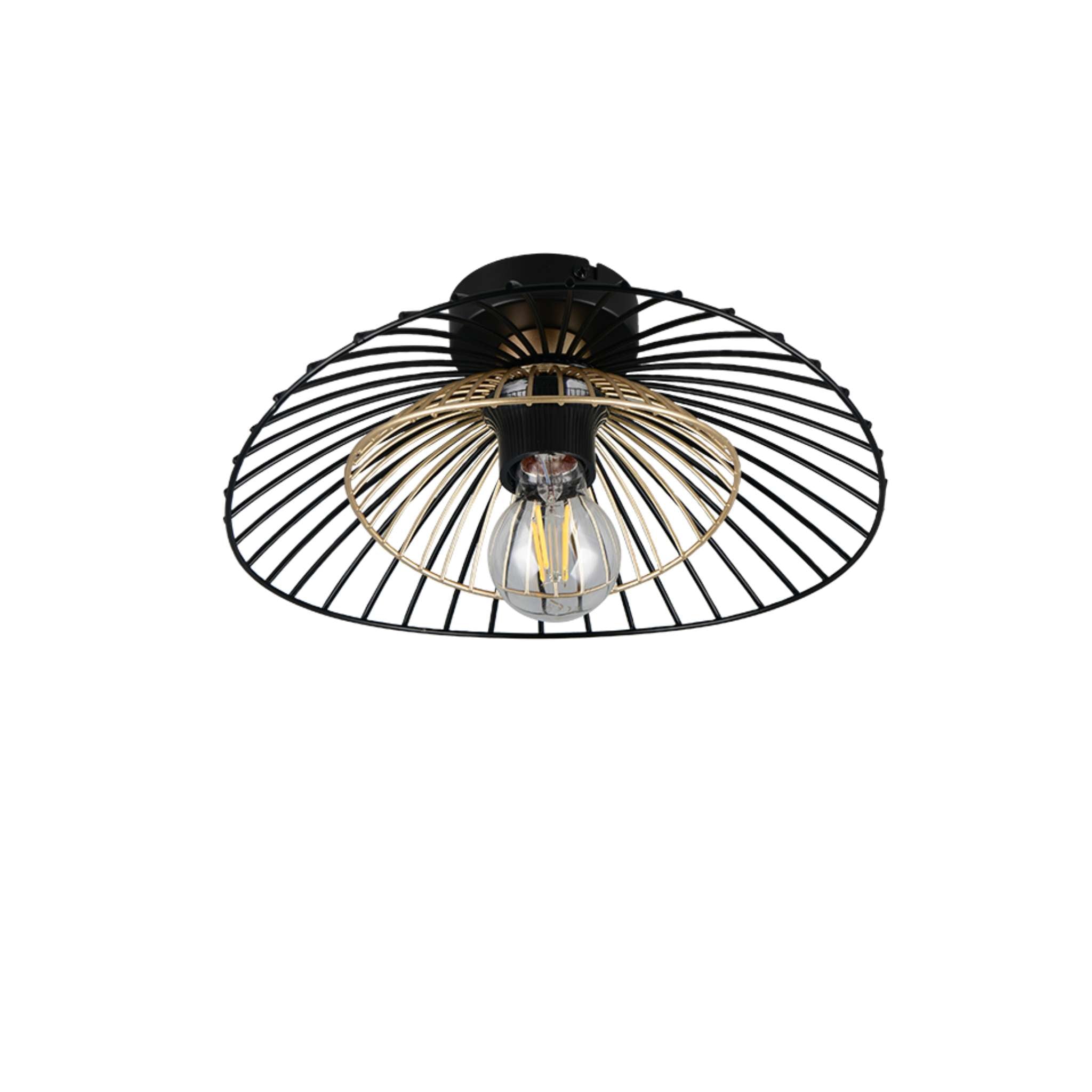 TRIO Lauris Ceiling light E27 - matte black/gold