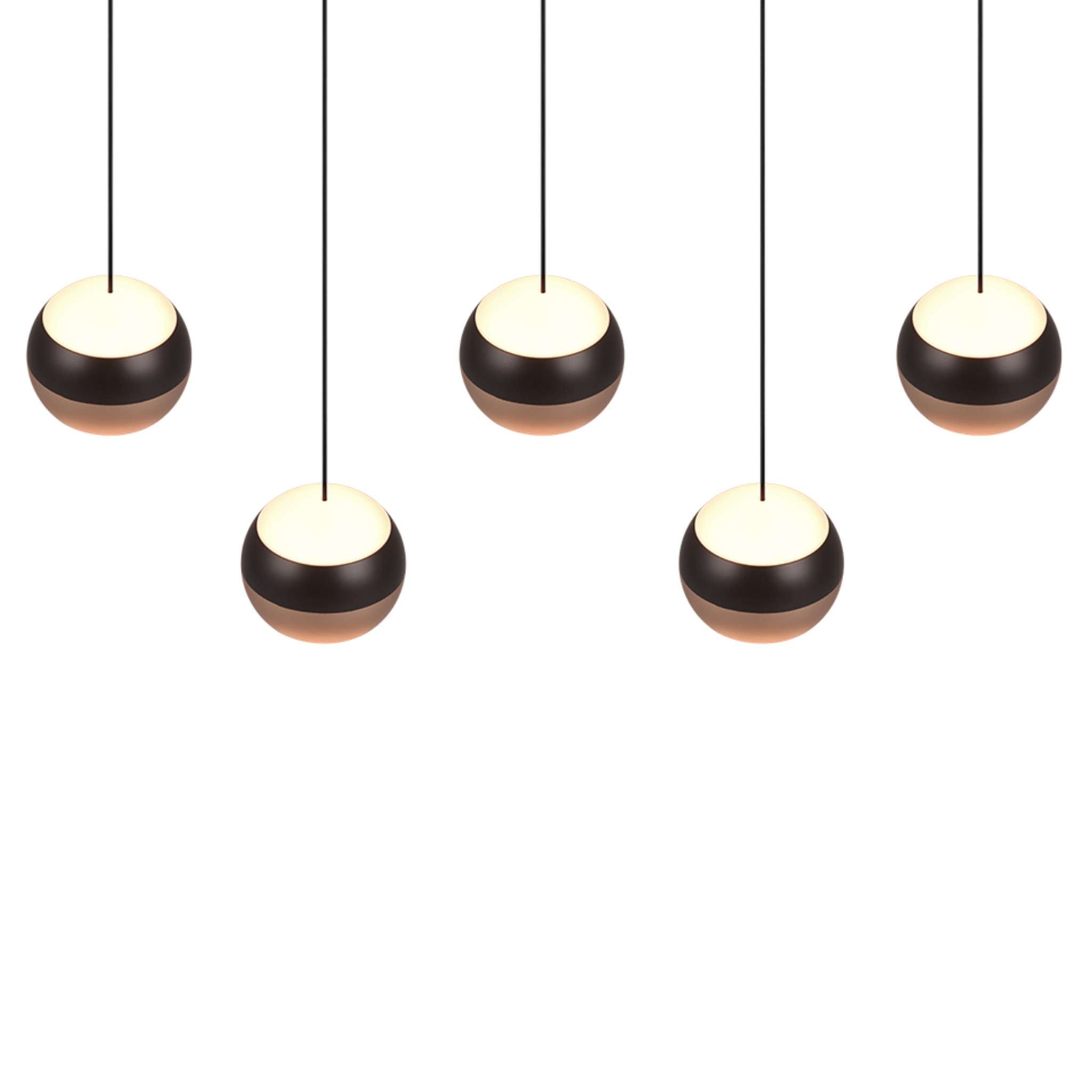TRIO Orbit LED Pendant light 100 cm 5-piece - matte black