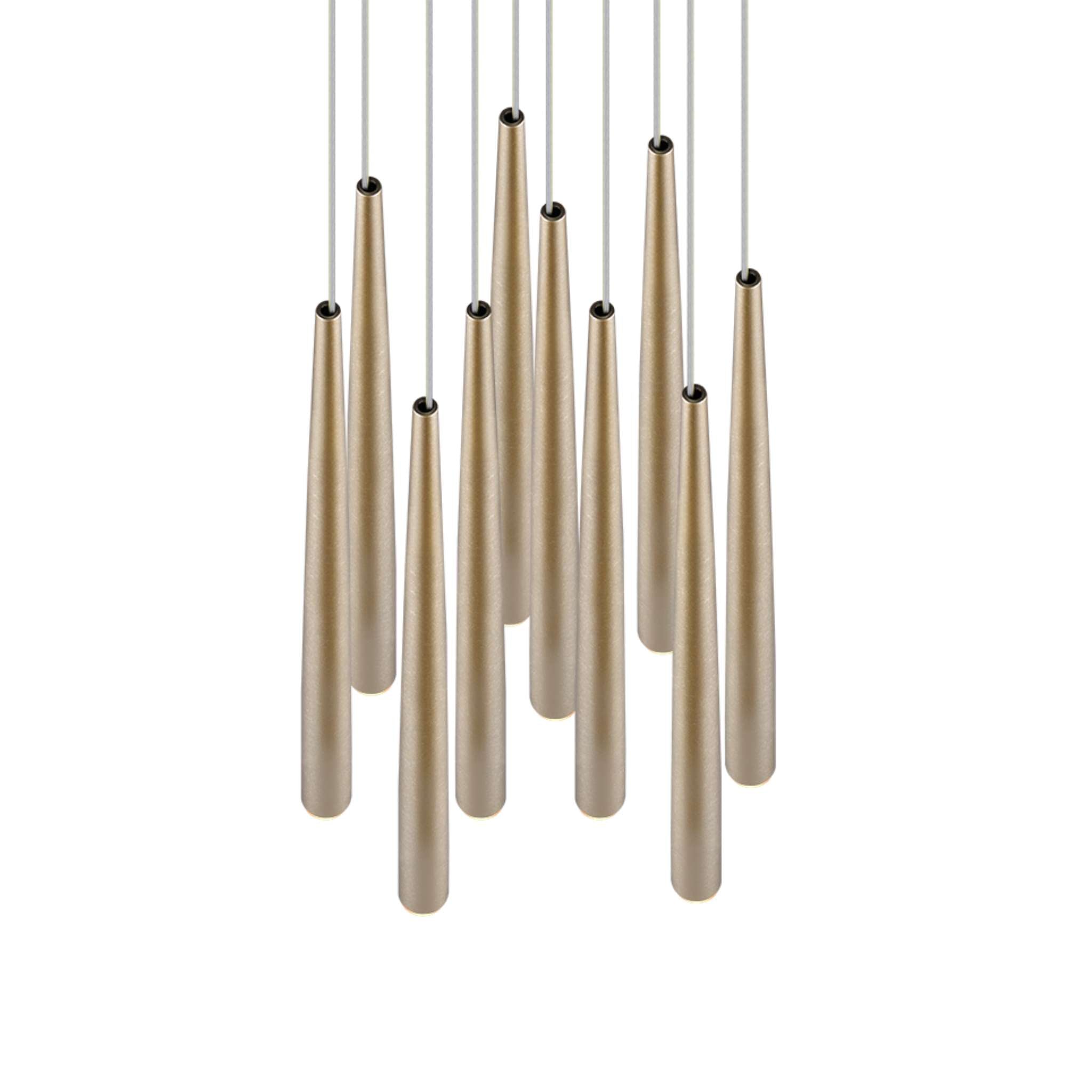 TRIO Cala LED Pendant light 10-piece set - gold