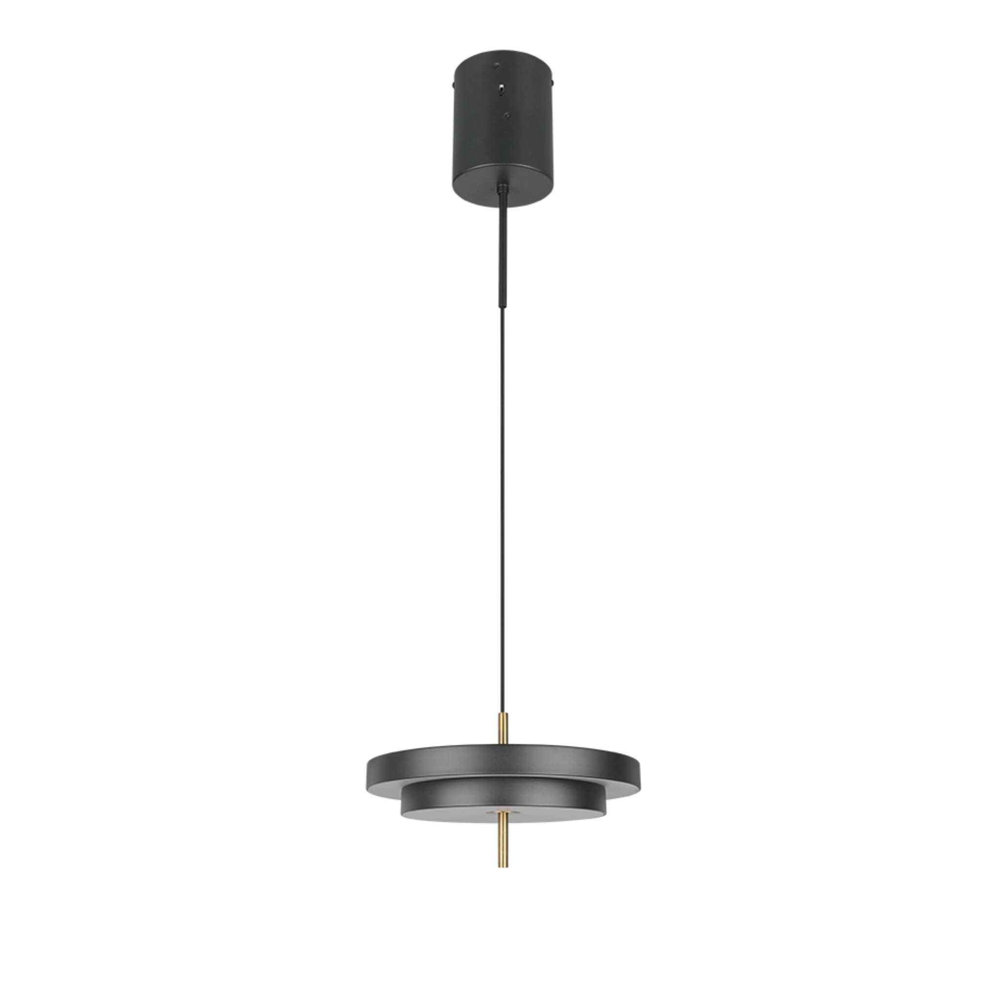 TRIO Keaton LED Pendant light 1-piece 40 cm - matte black/brass