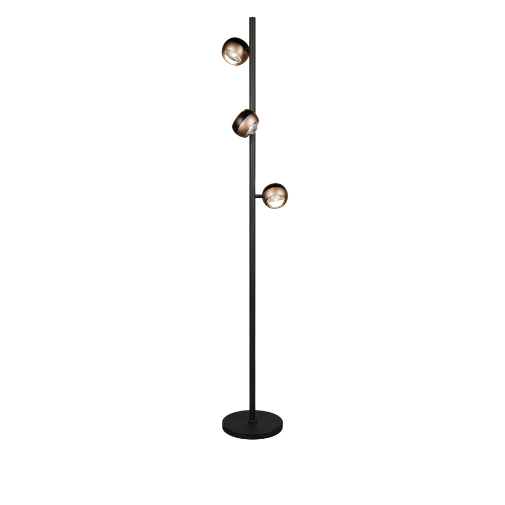TRIO Orbit LED Floor lamp 3-piece - matte black/coffee