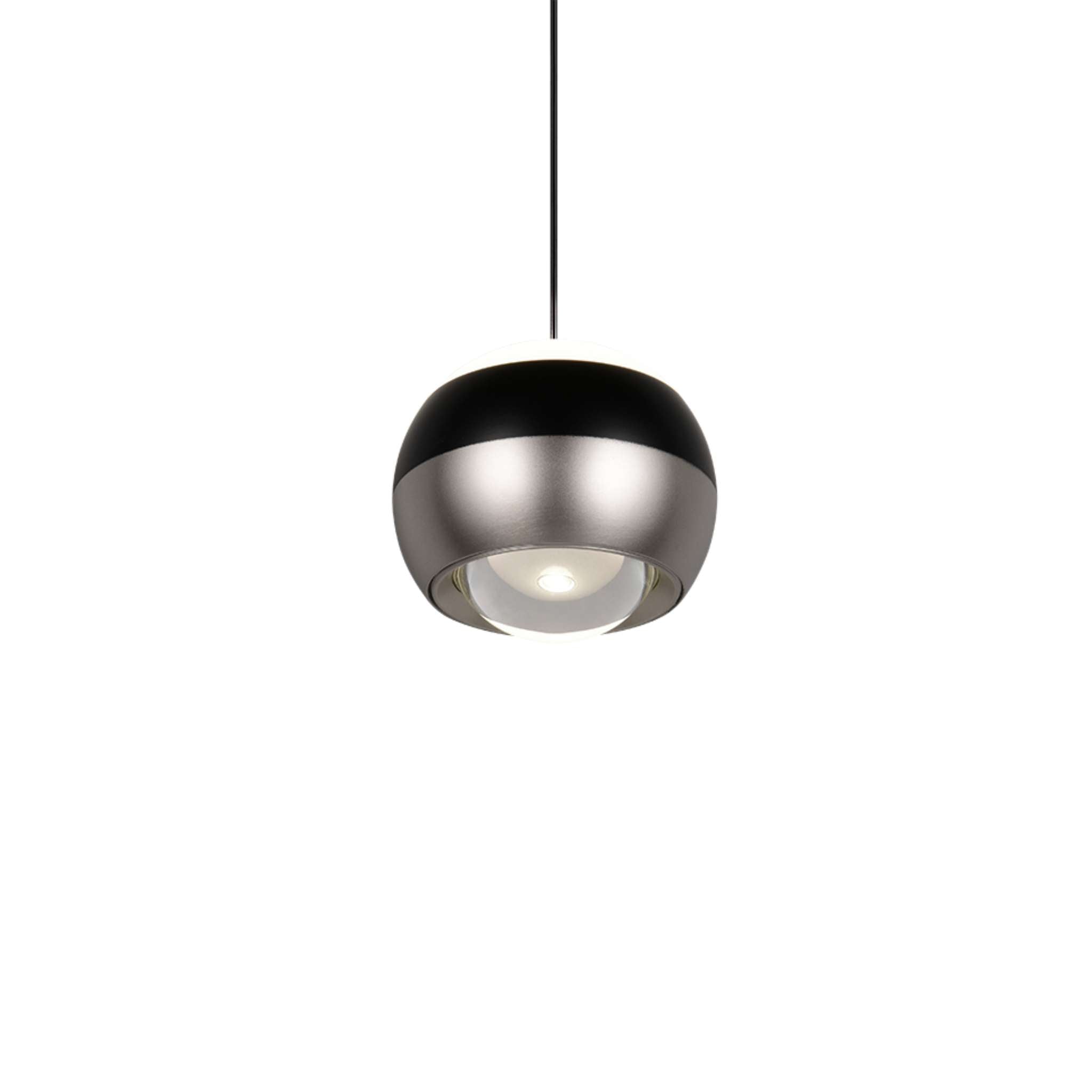 TRIO Orbit LED Pendant light 1-piece - brushed steel/matte black