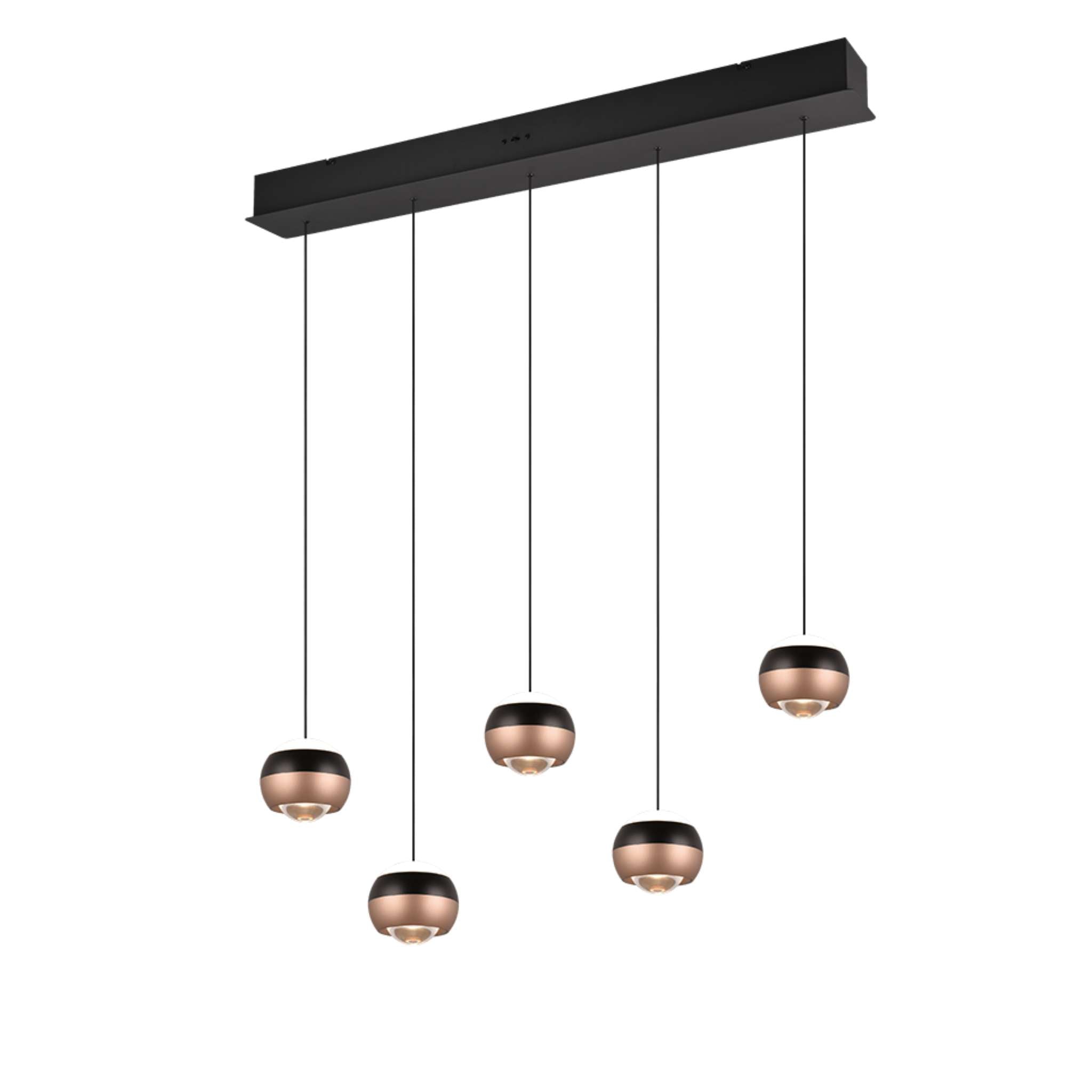 TRIO Orbit LED Pendant light 100 cm 5-piece - matte black