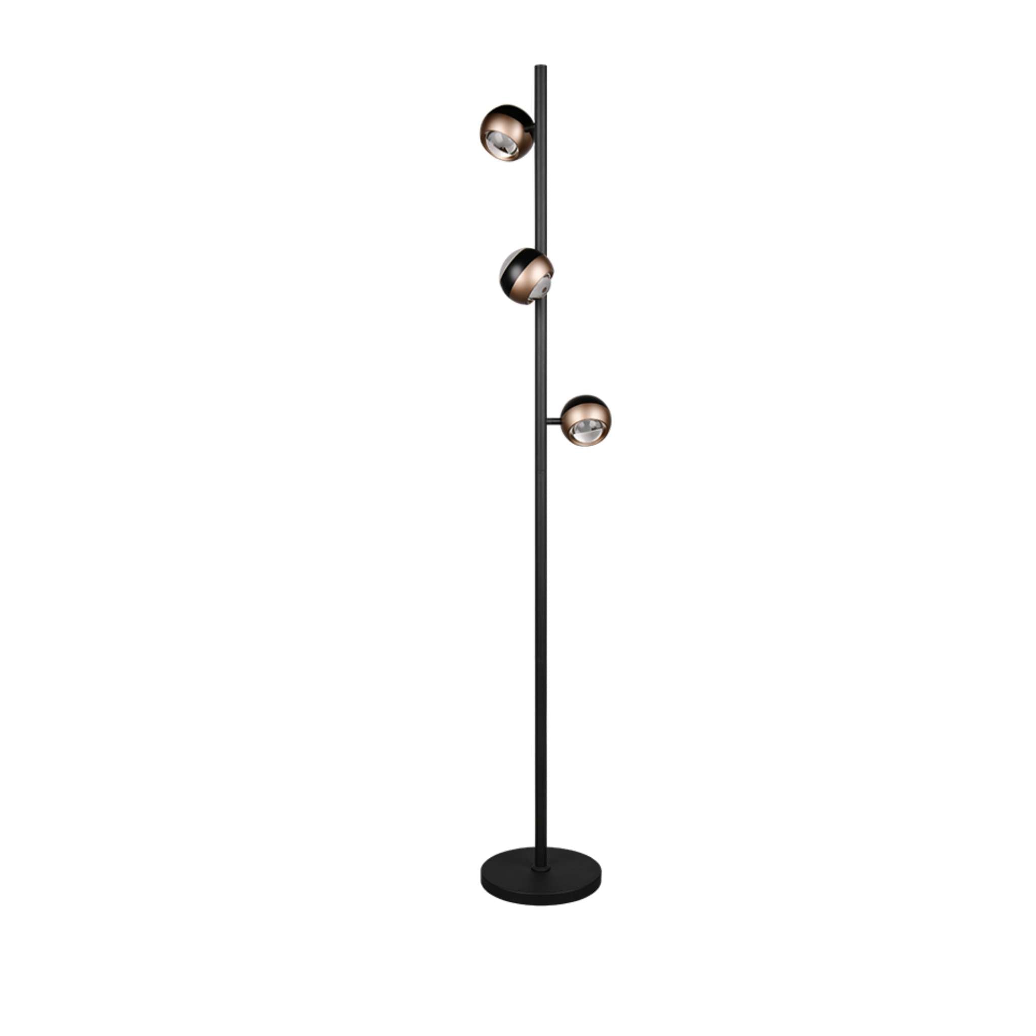 TRIO Orbit LED Floor lamp 3-piece - matte black/coffee
