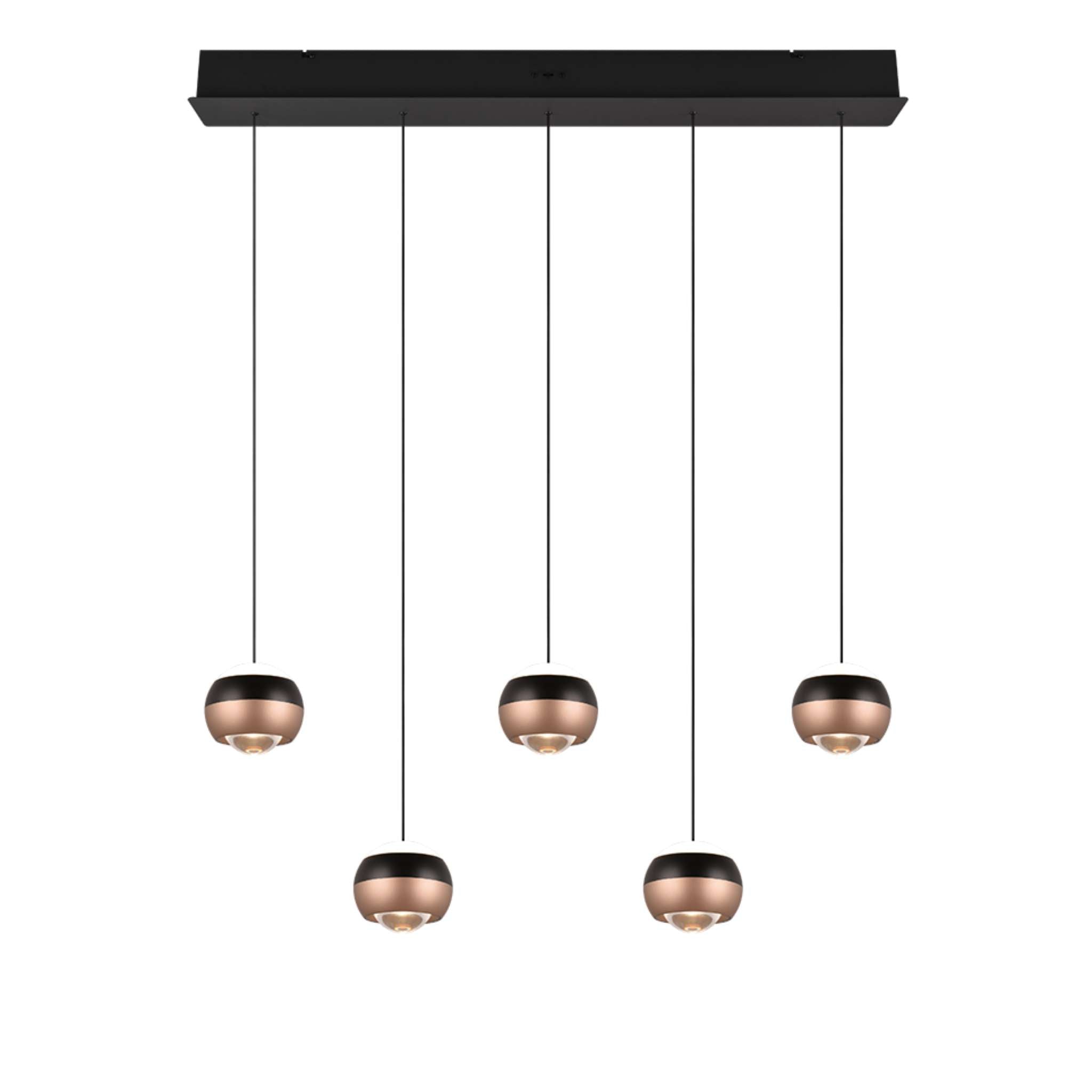 TRIO Orbit LED Pendant light 100 cm 5-piece - matte black