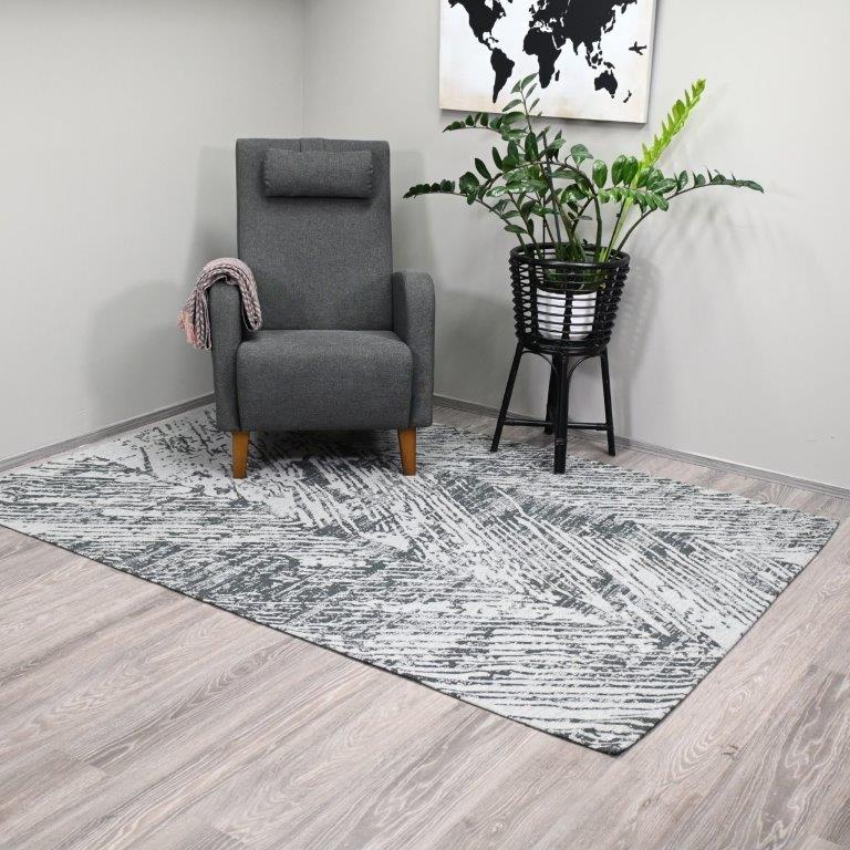 Alexa sileäksi kudottu matto - harmaa.