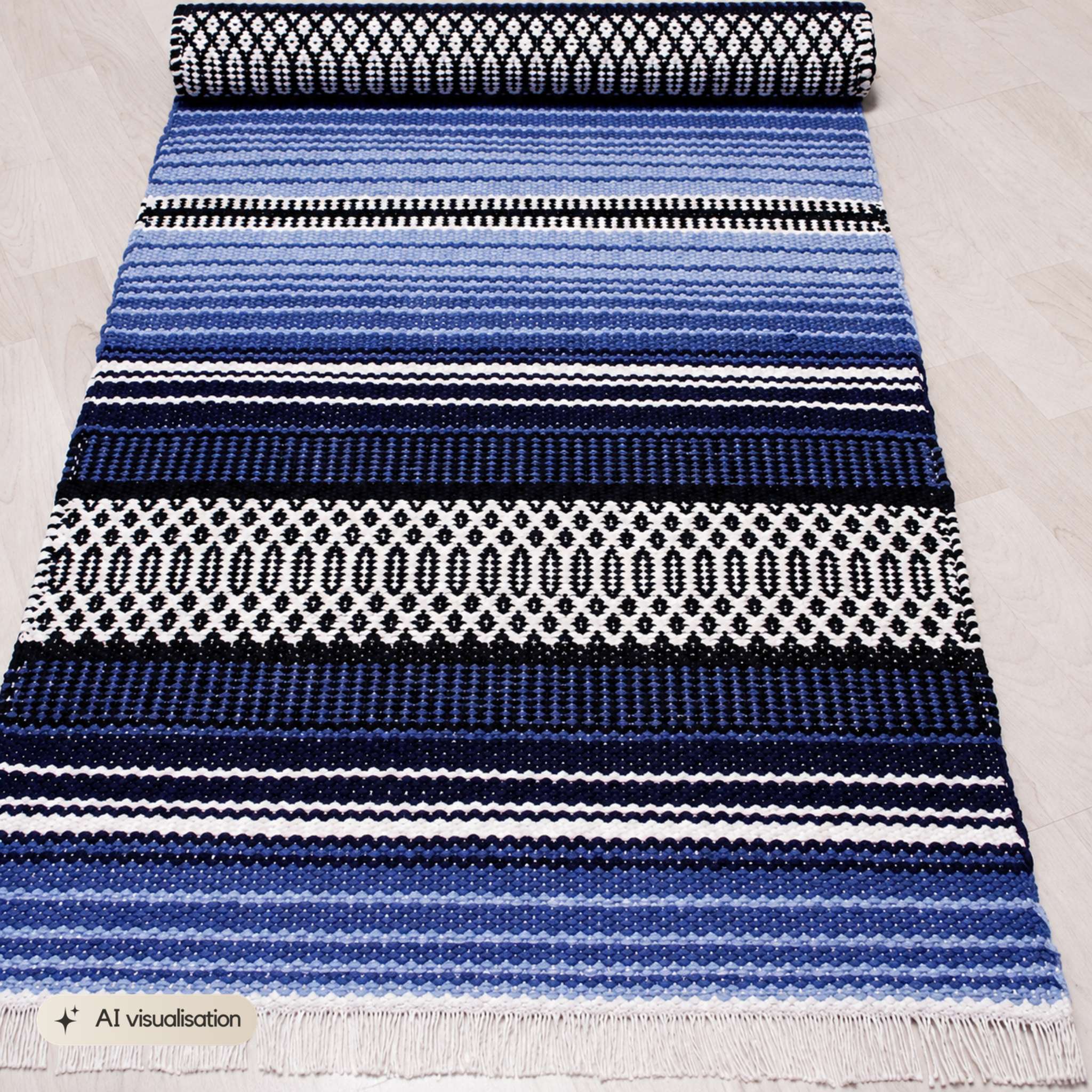 BERTA Cotton rug - blue