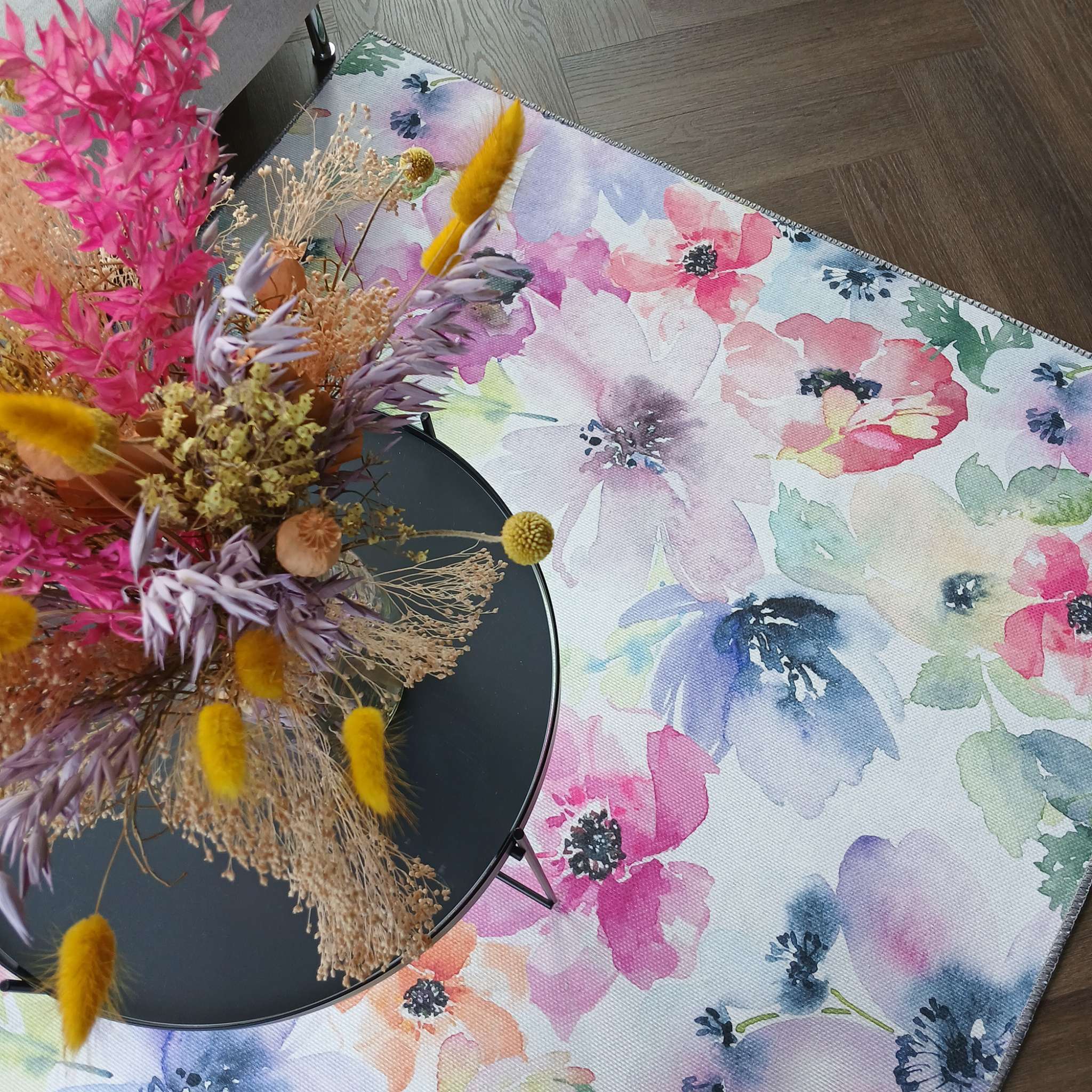 Daisy flower rug - purple