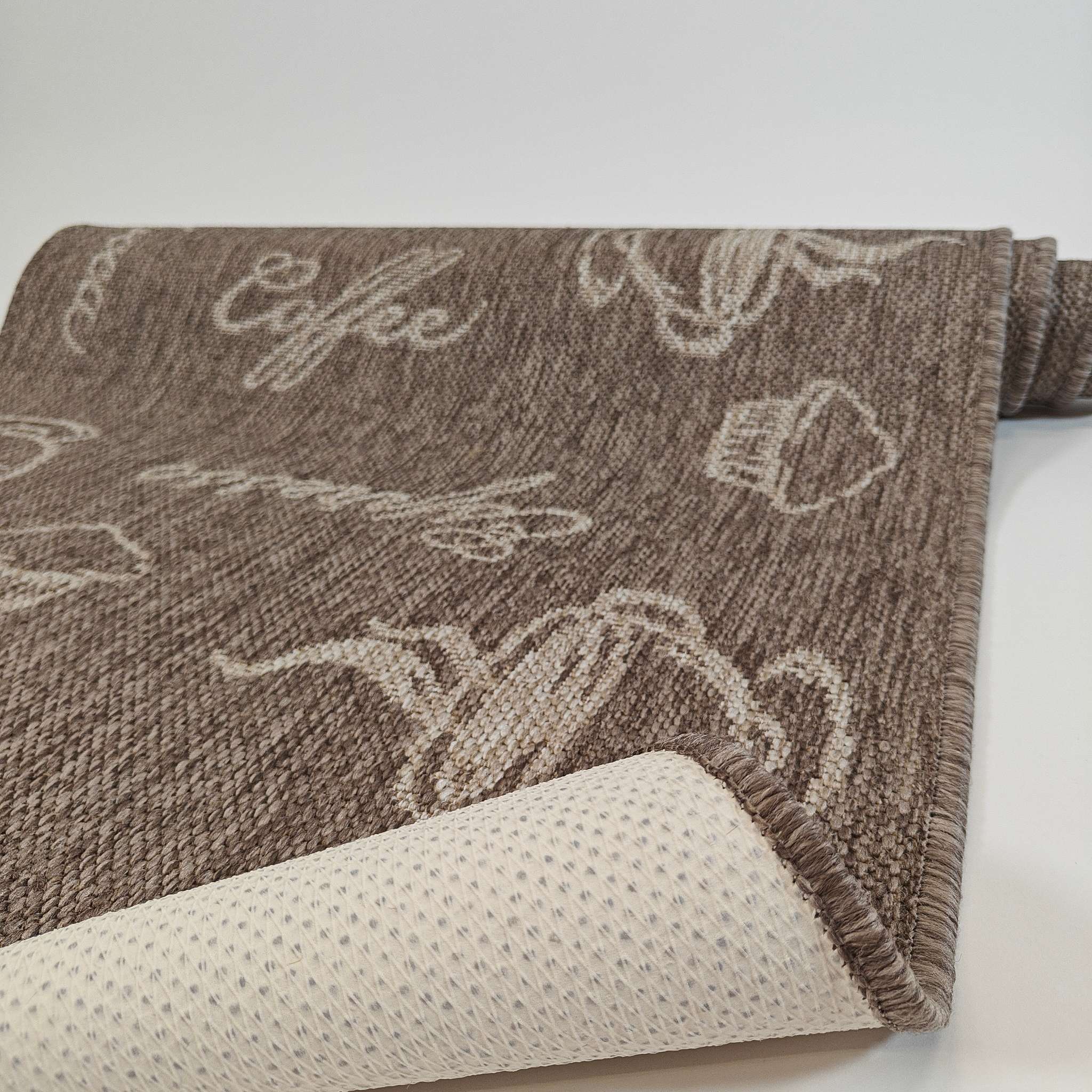 Dawn Foam Coffee Runner rug 80 cm Roll - Light Brown