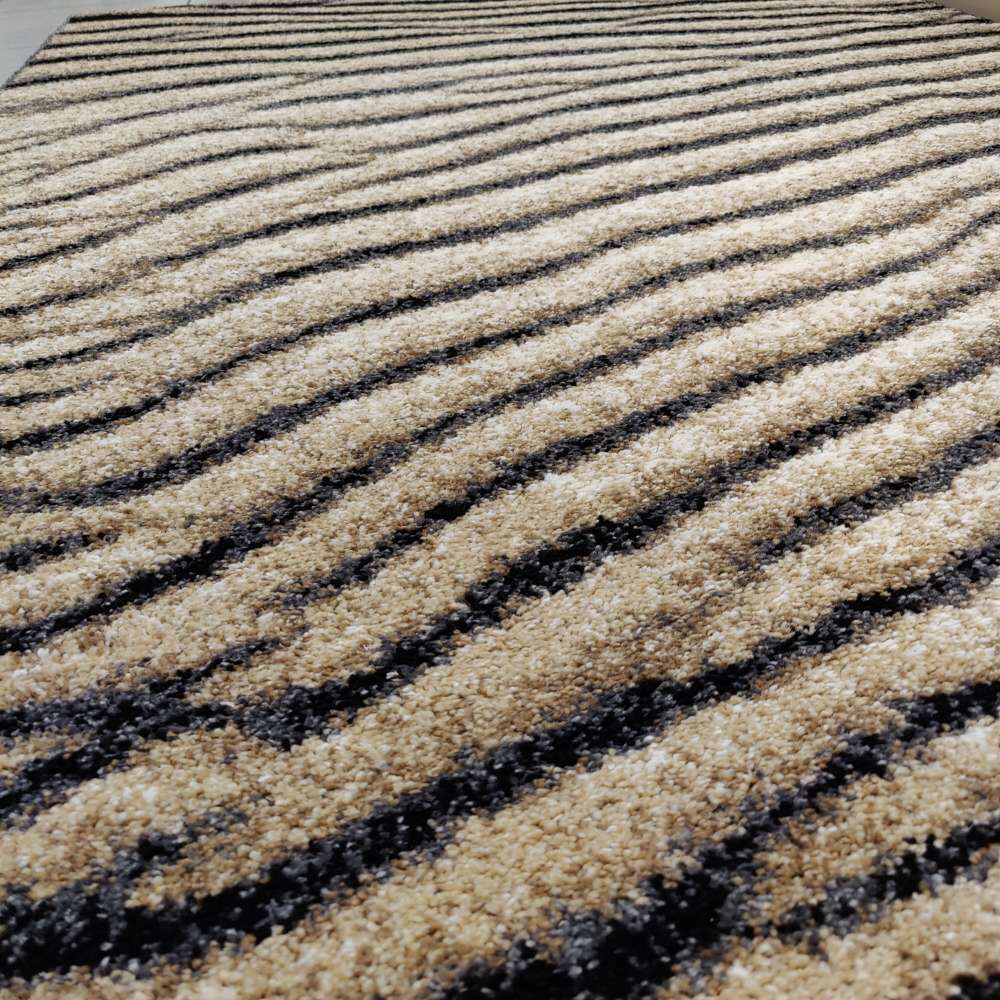 Dyyni nukkamatto - beige/musta.