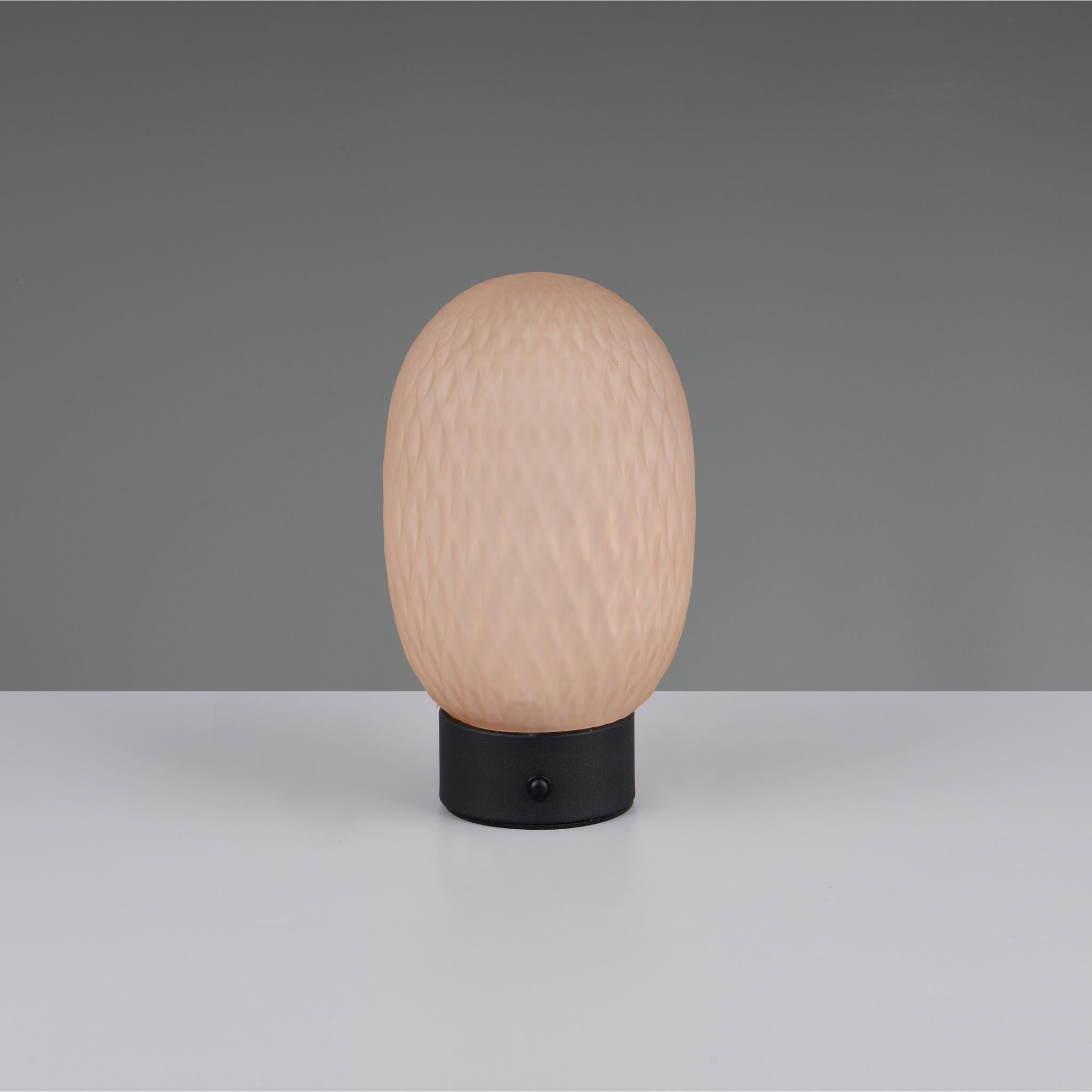 TRIO Facette LED pöytävalaisin ladattava - meripihka/mattamusta