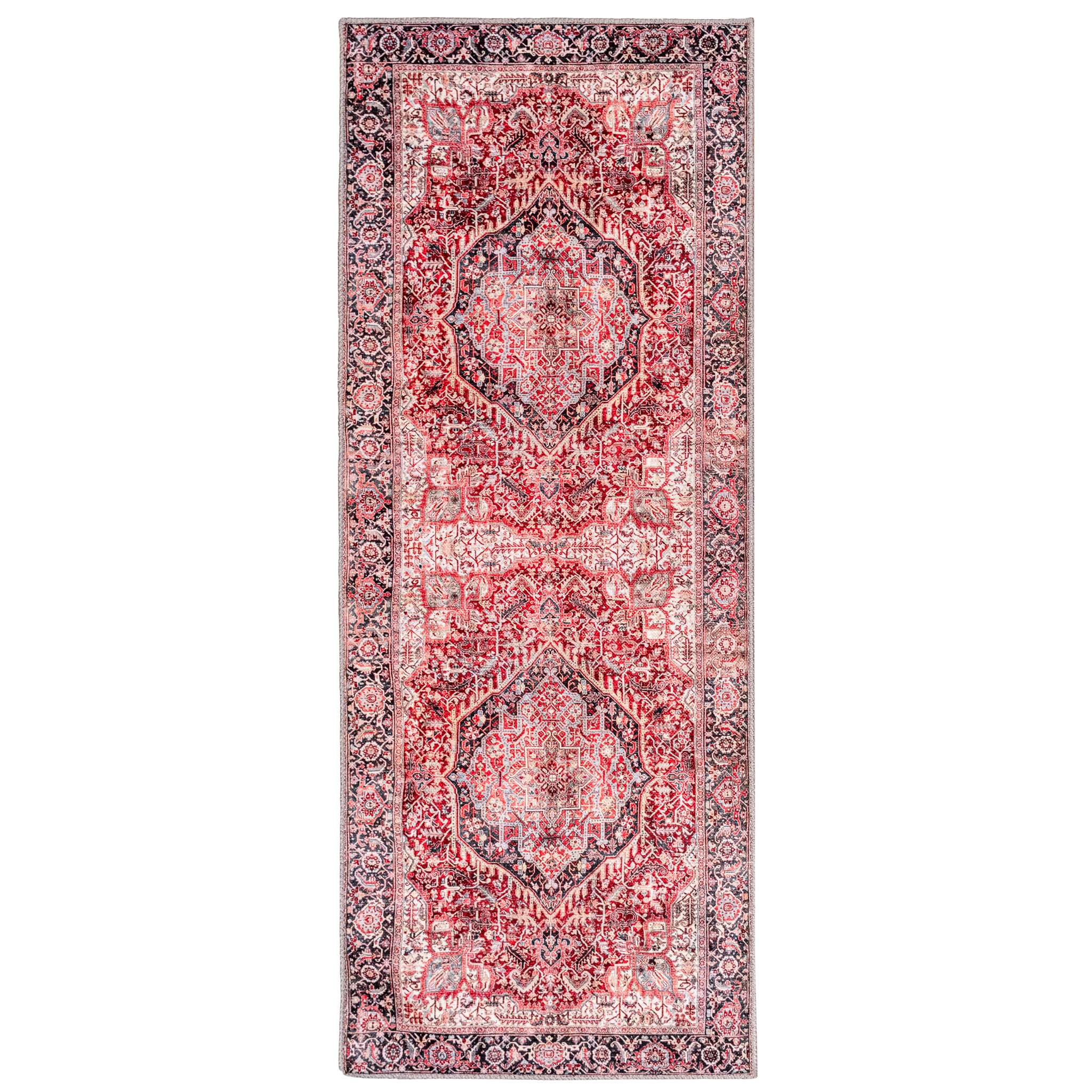 Gemma Oriental Style Runner rug Roll - Red