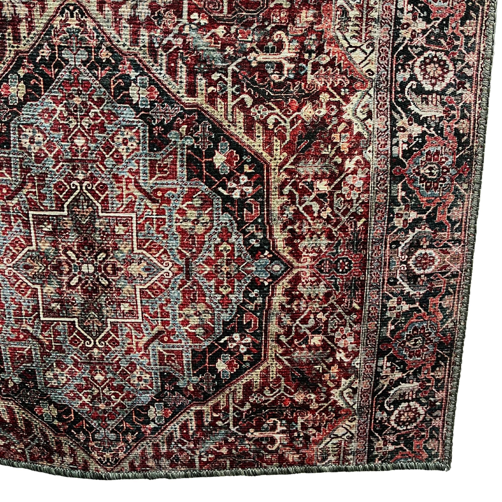 Gemma Oriental Style Runner rug Roll - Red