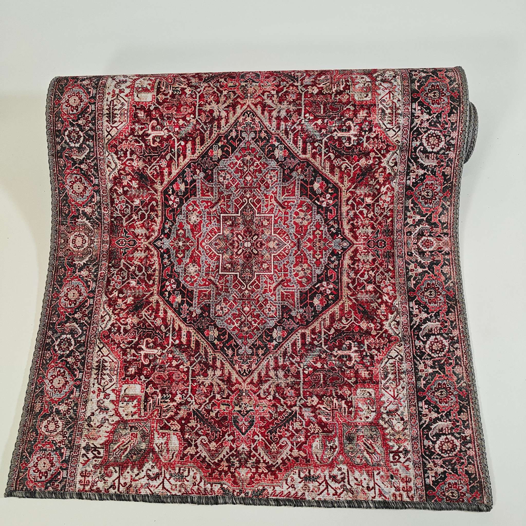 Gemma Oriental Style Runner rug Roll - Red