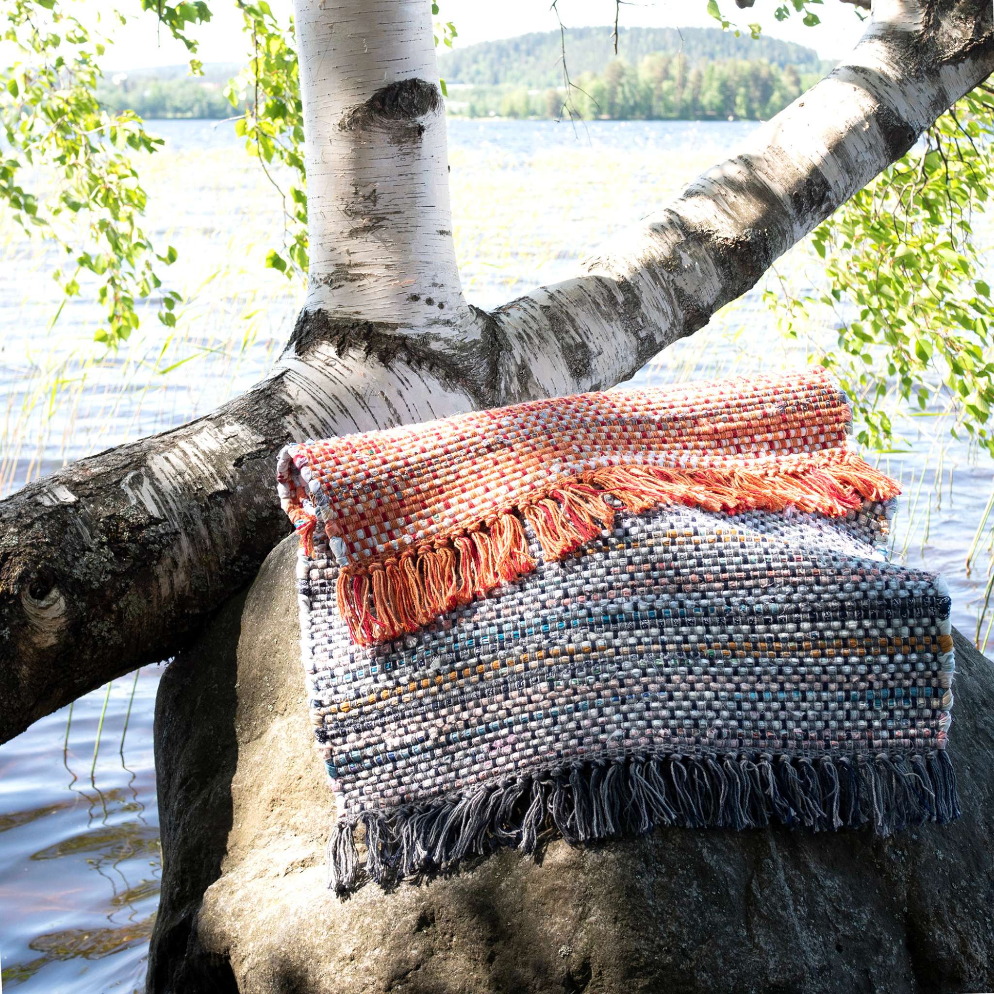 Huviniemi Cotton rug - Coral