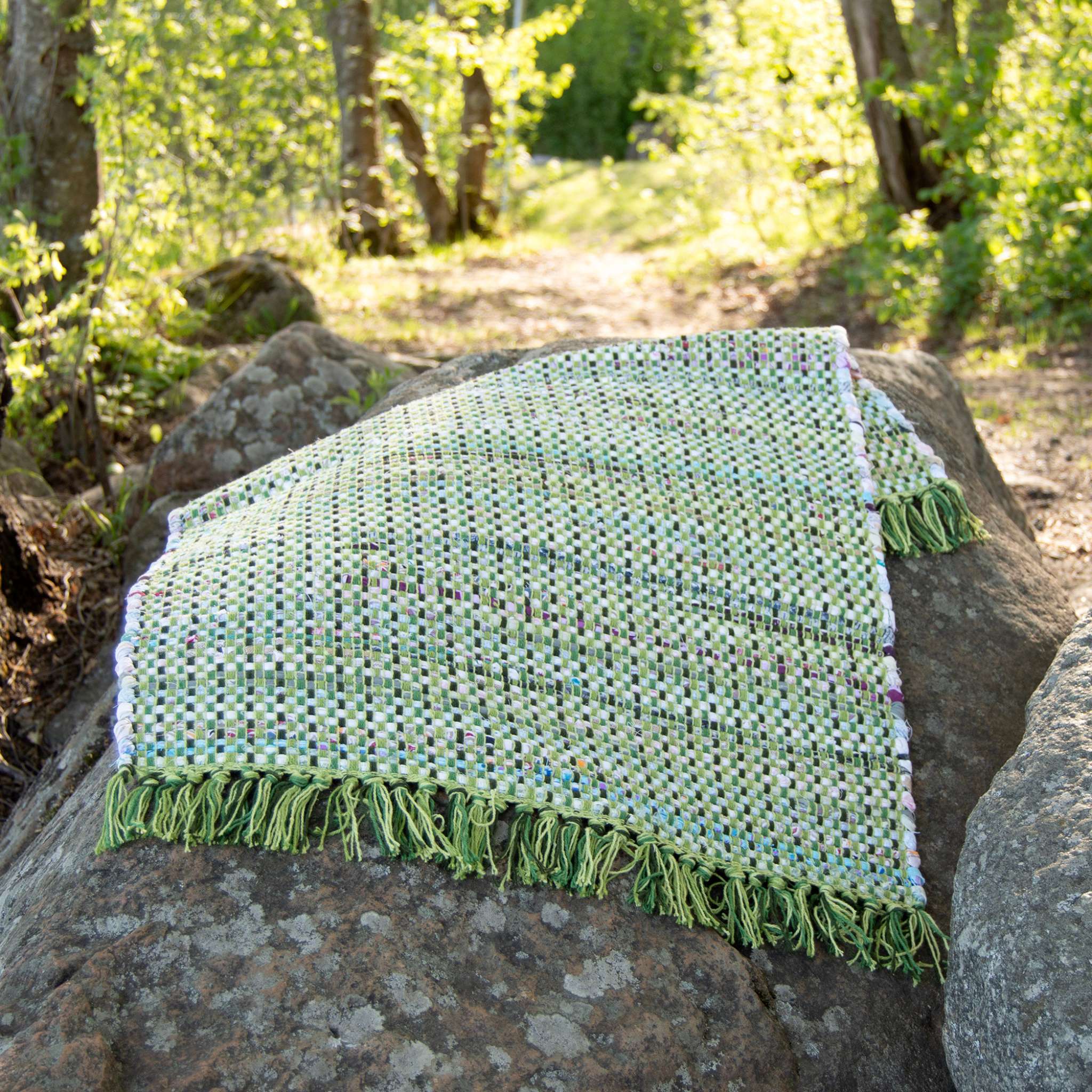 Huviniemi puuvillamatto - vihreä