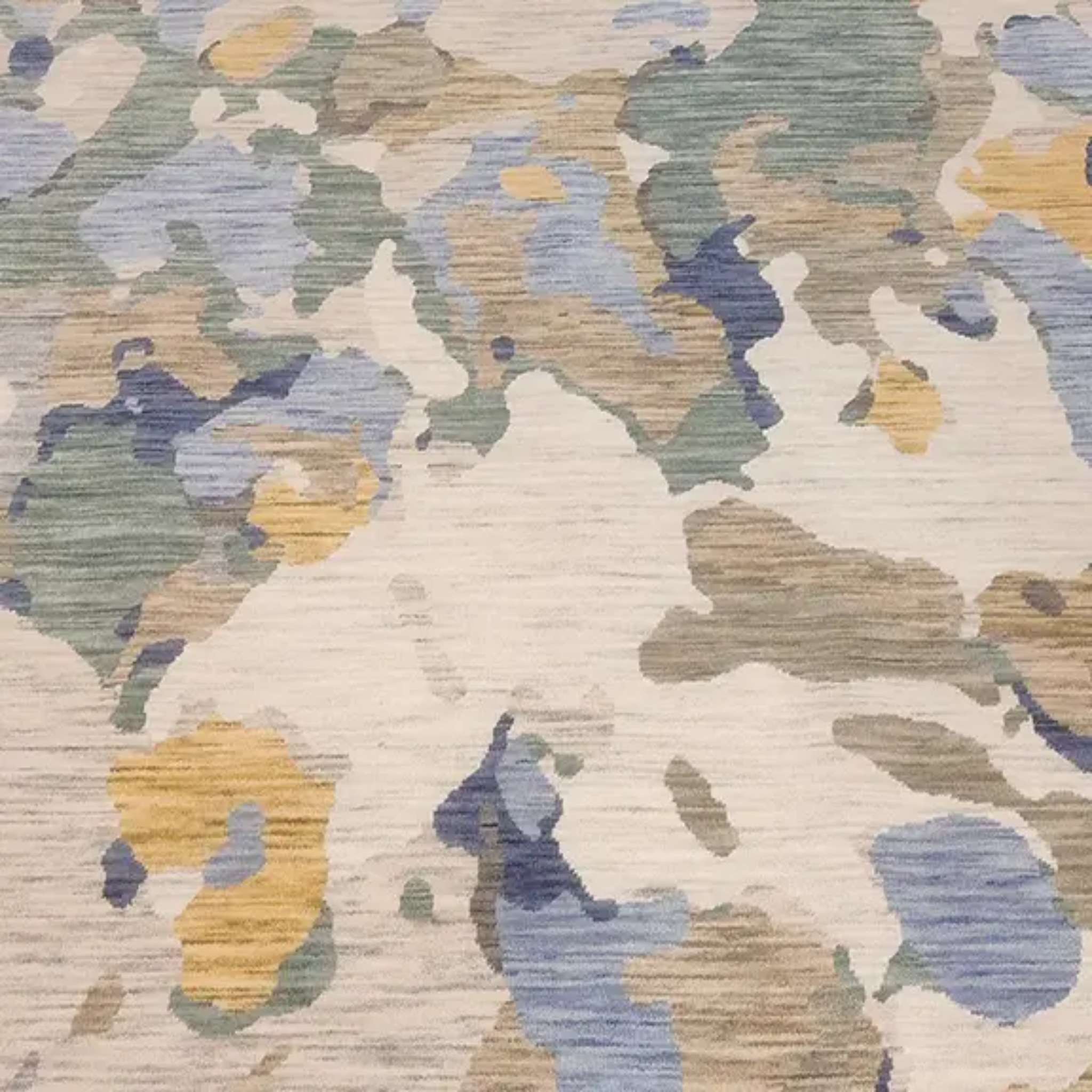 Karo Wool rug - green-blue