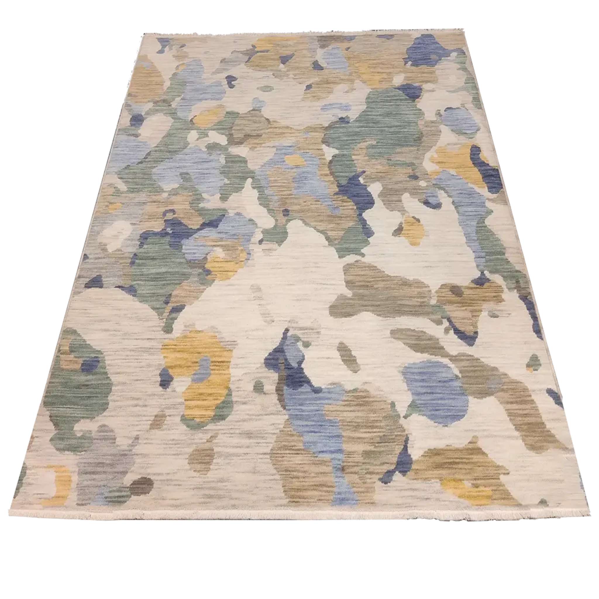 Karo Wool rug - green-blue
