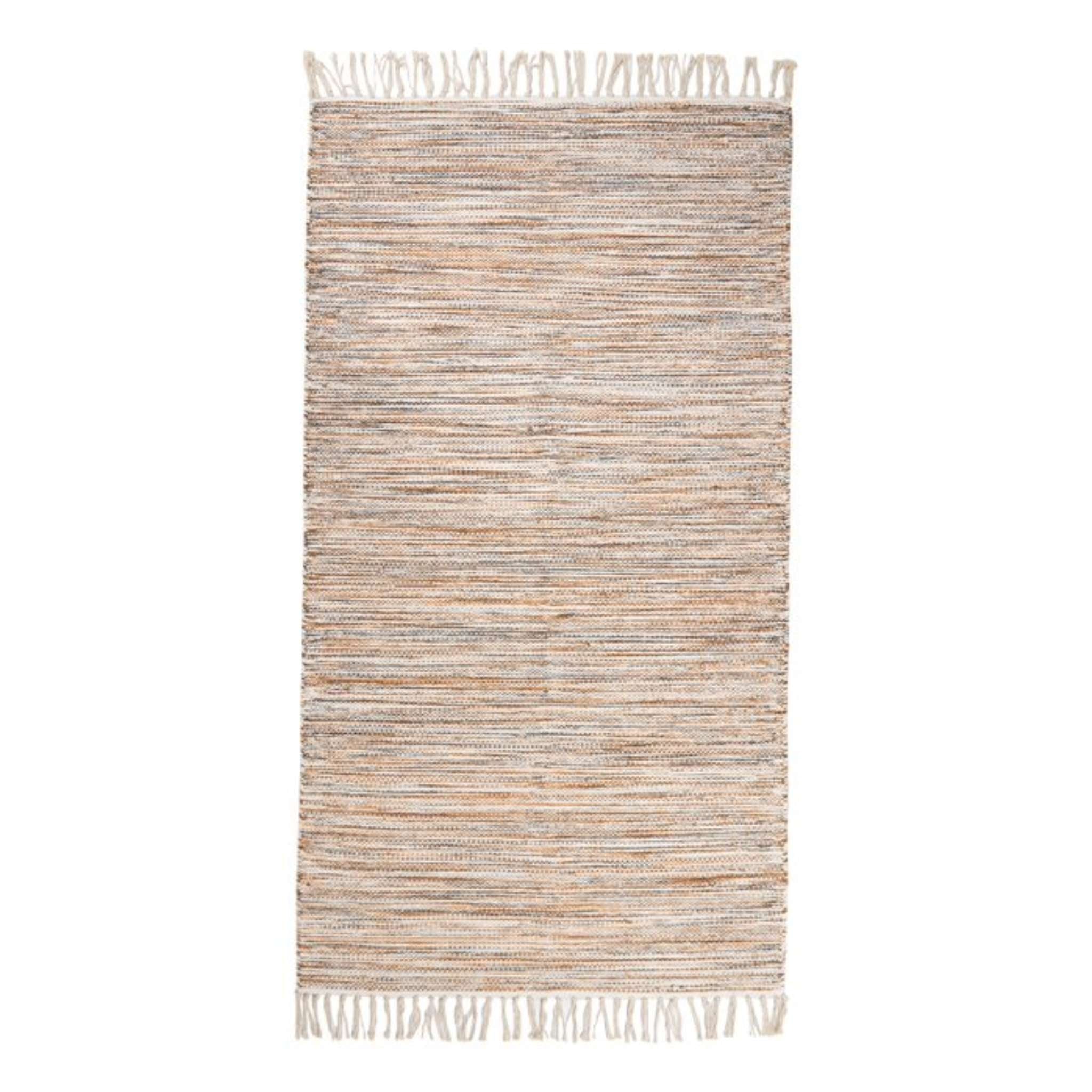 Kesälahti Cotton rug - brown/dark gray