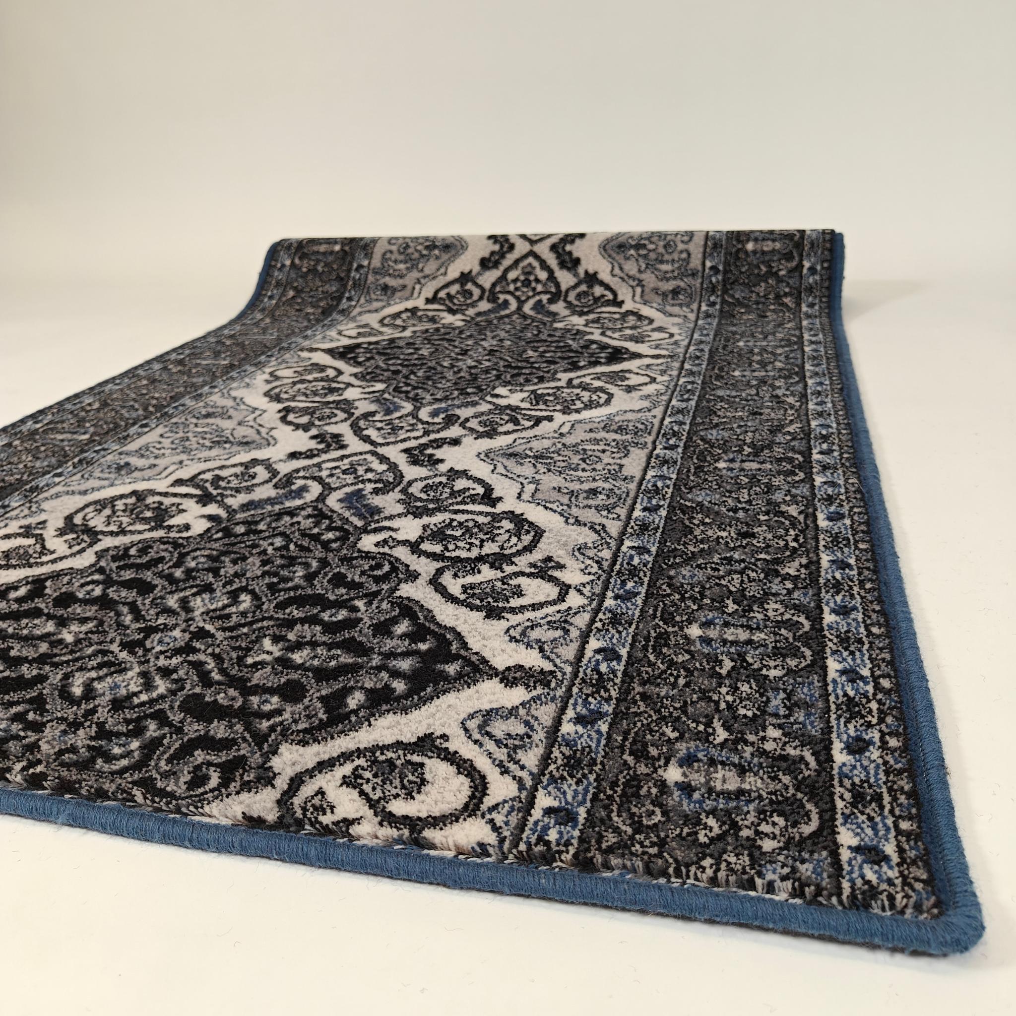 Leyla Oriental Wool rug roll - dark blue