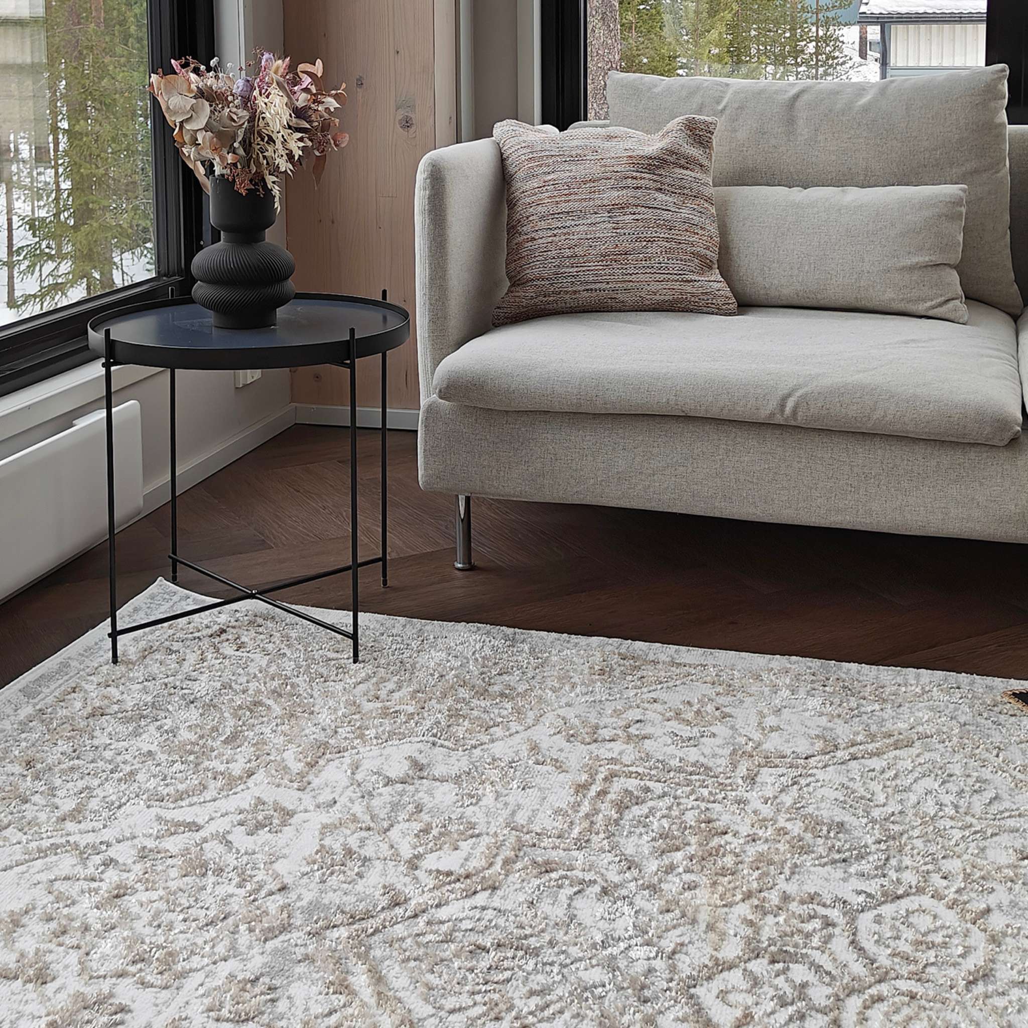 Luna Oriental Pile rug - white-beige