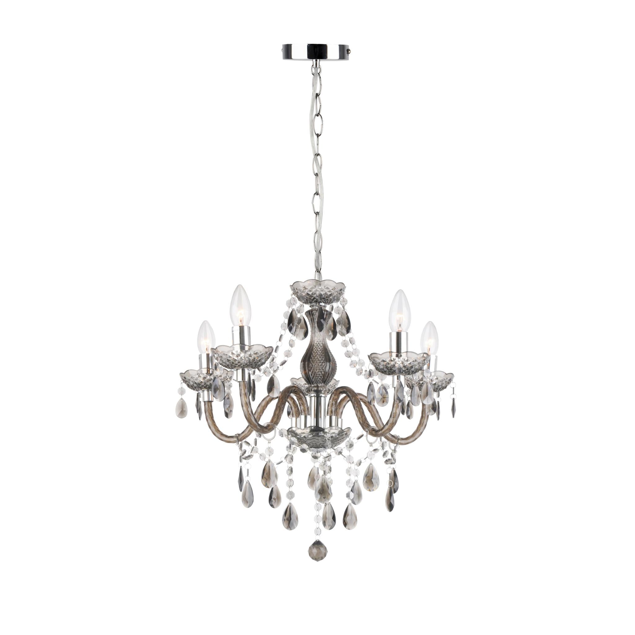 Marie 128305-02 - 5-piece Ceiling Light - Chrome - Black Clear